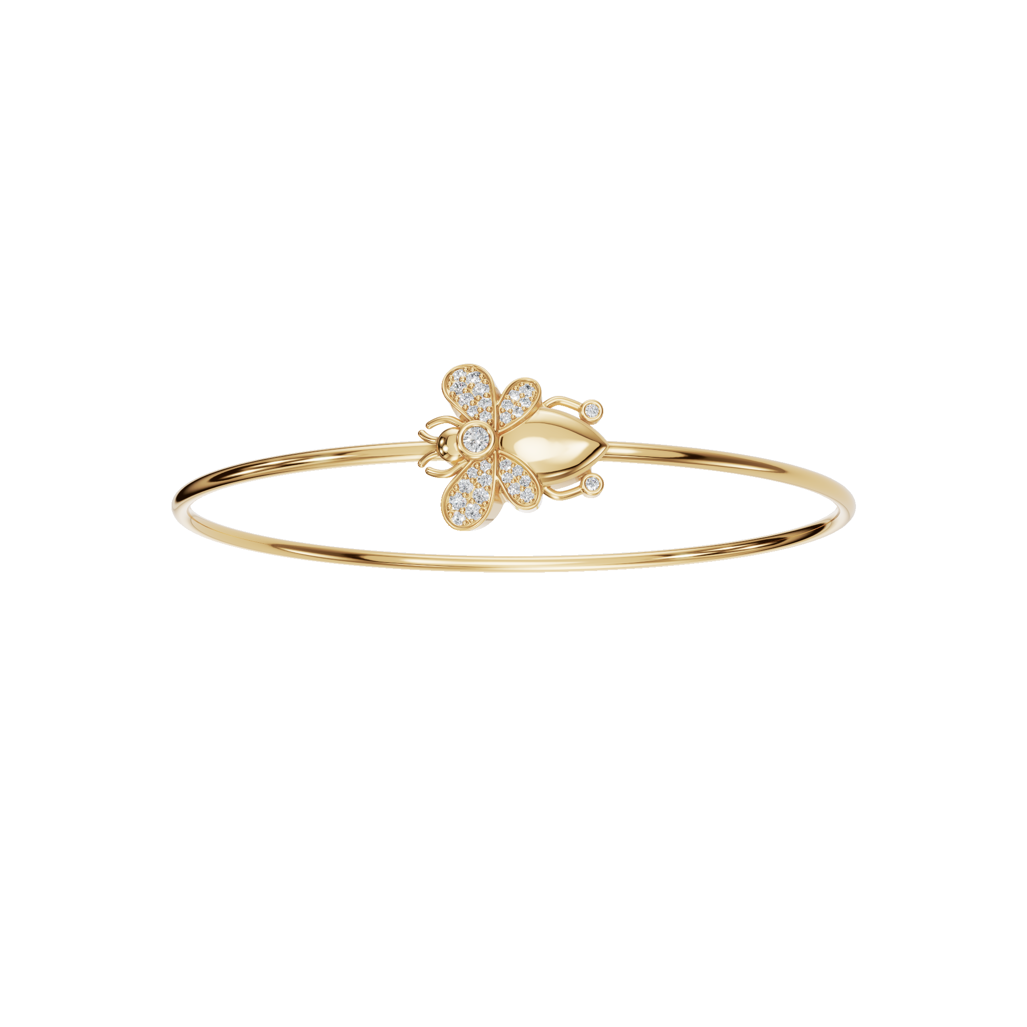 Floral Lab Grown Diamond Bangle Bracelet