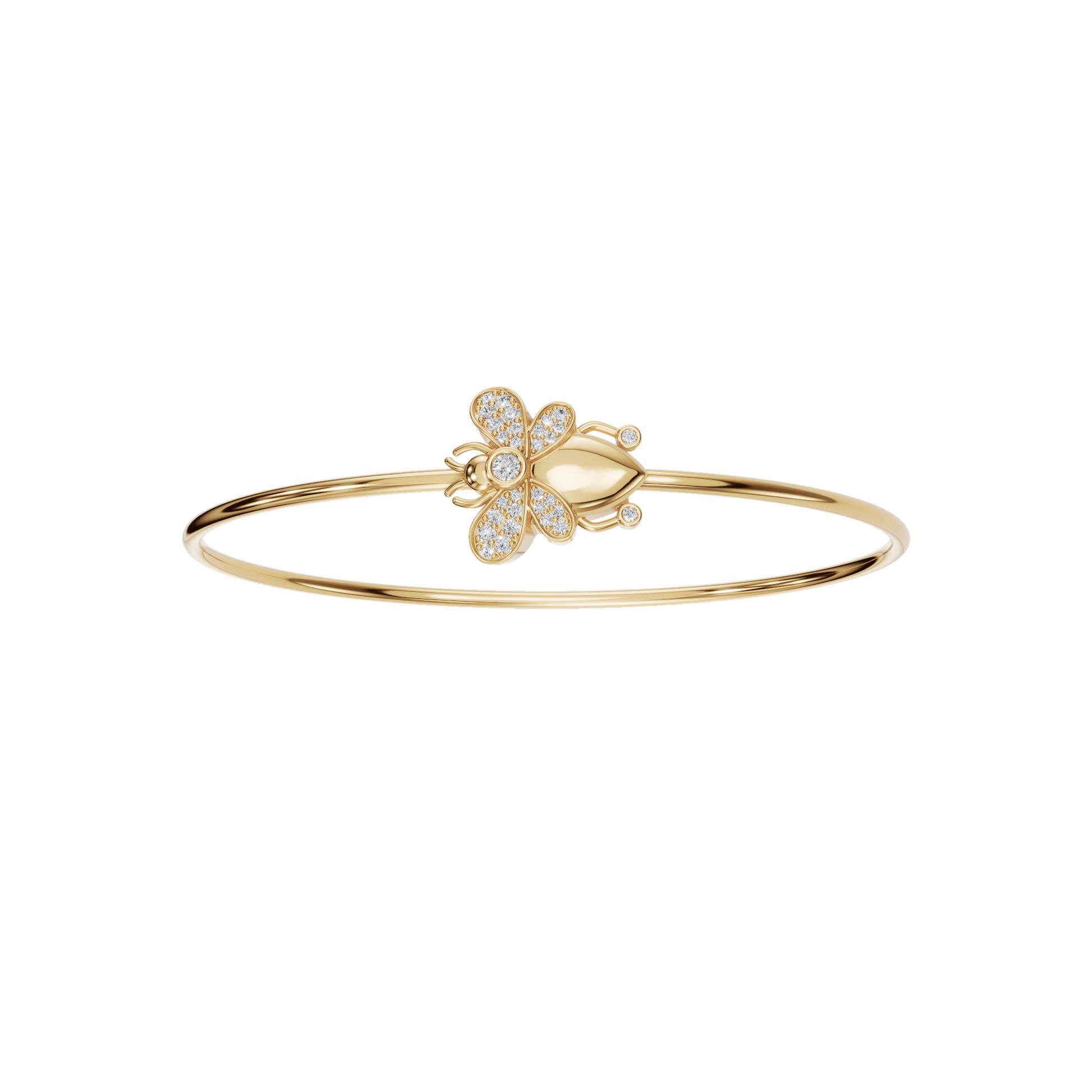 Floral Lab Grown Diamond Bangle Bracelet