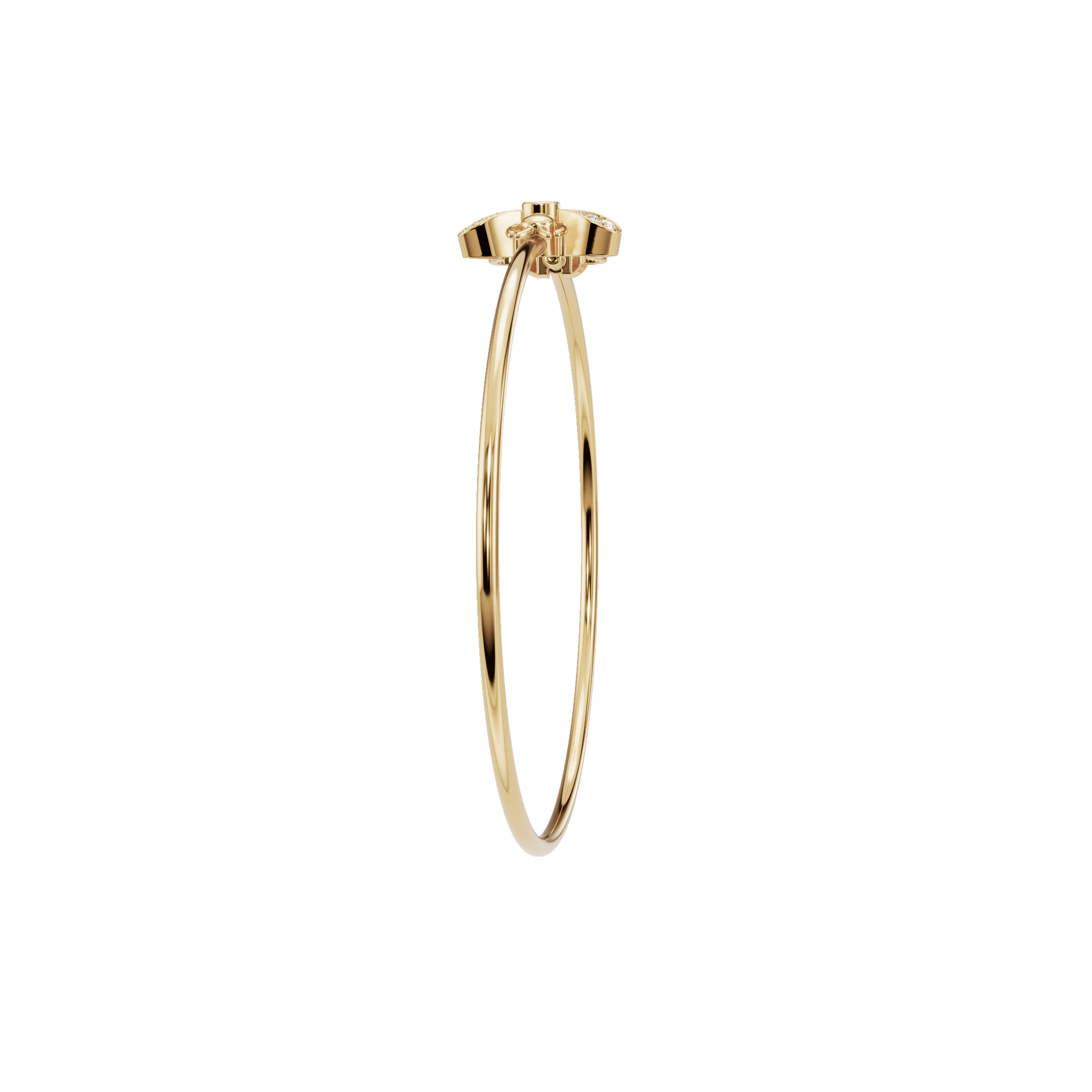 Floral Lab Grown Diamond Bangle Bracelet