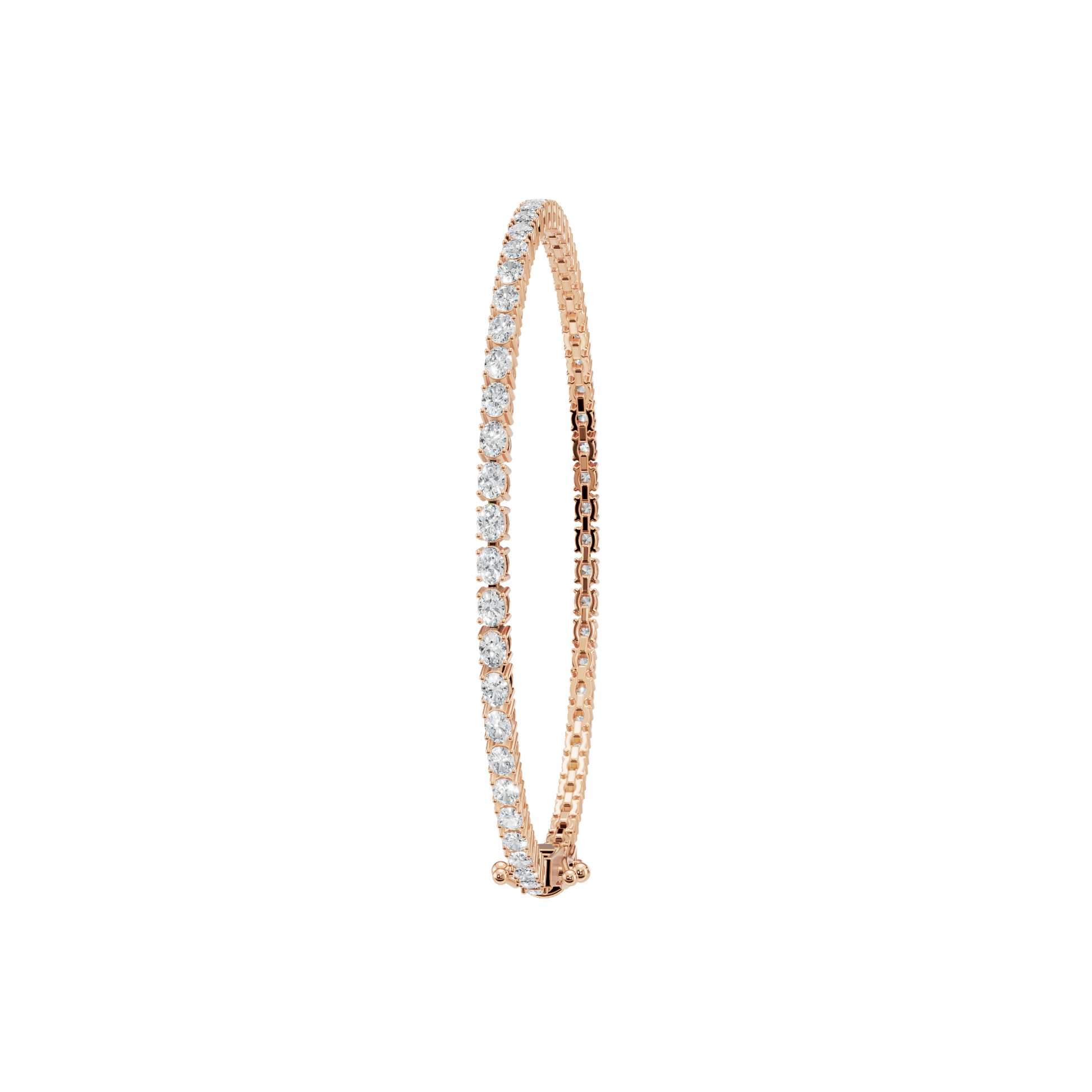 2.85 CTW Oval Diamond Tennis Bracelet for Women in Solid Gold