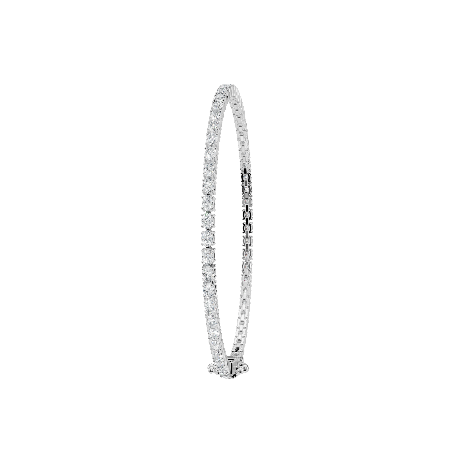 2.85 CTW Oval Diamond Tennis Bracelet for Women in Solid Gold