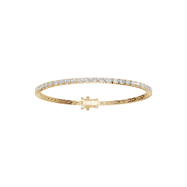 2.85 CTW Oval Diamond Tennis Bracelet for Women in Solid Gold