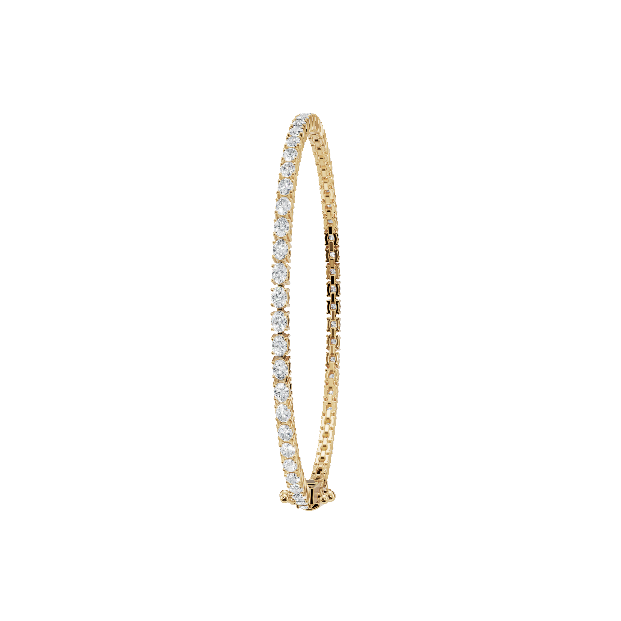 2.85 CTW Oval Diamond Tennis Bracelet for Women in Solid Gold