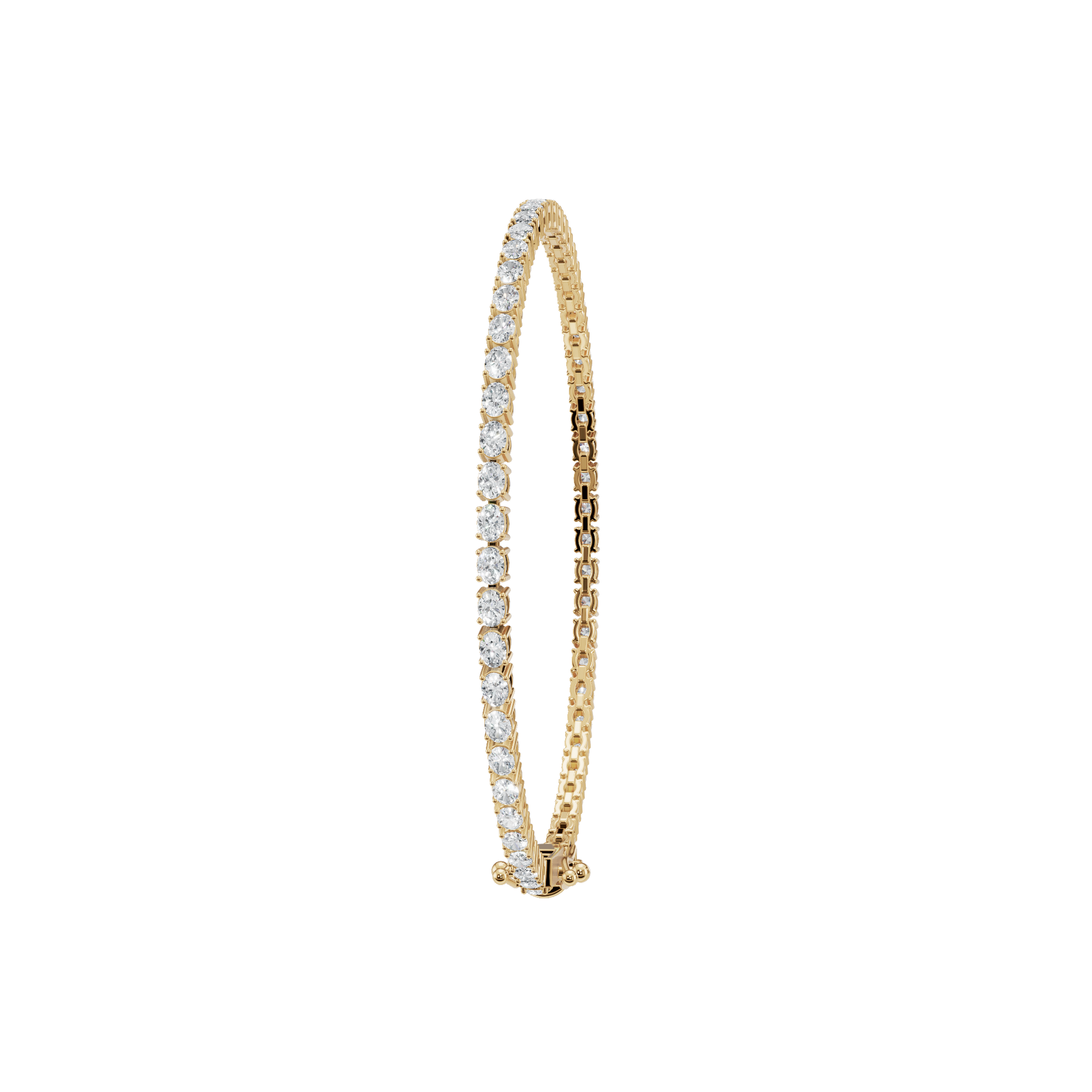 2.85 CTW Oval Diamond Tennis Bracelet for Women in Solid Gold