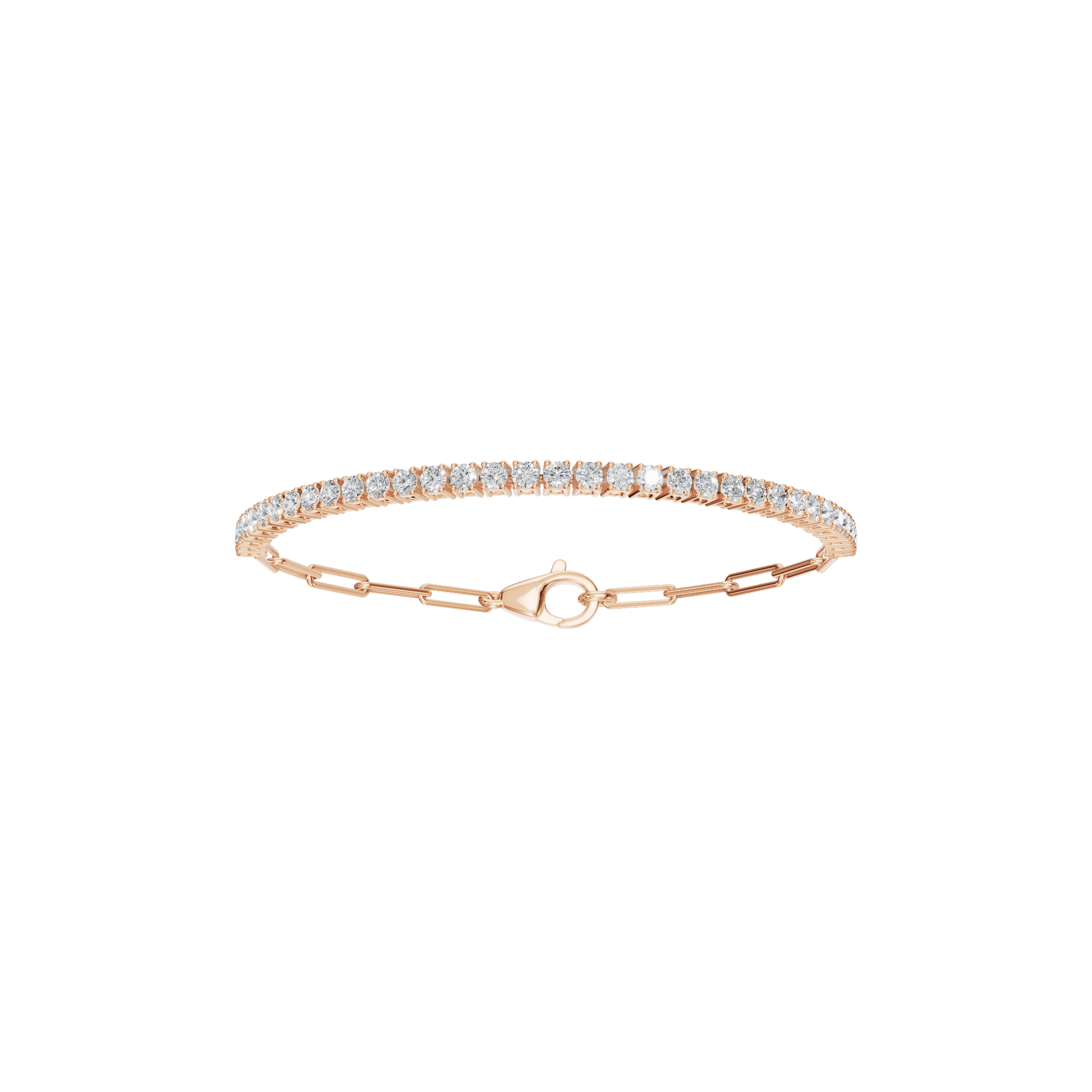 1.53 CTW Round Shape Diamond Bracelet for Women in Solid Gold