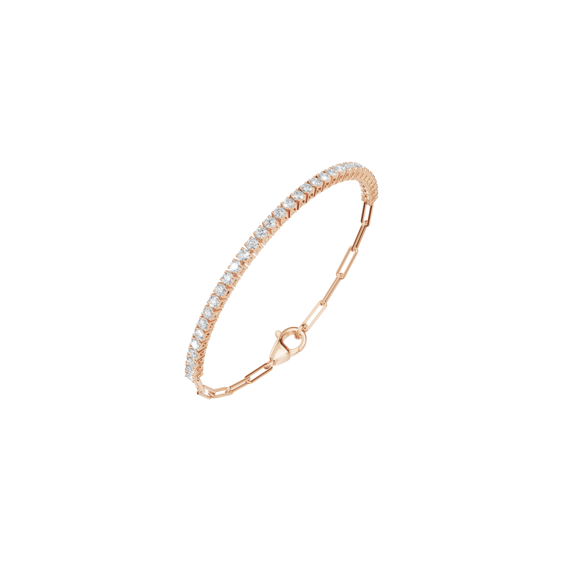 1.53 CTW Round Shape Diamond Bracelet for Women in Solid Gold