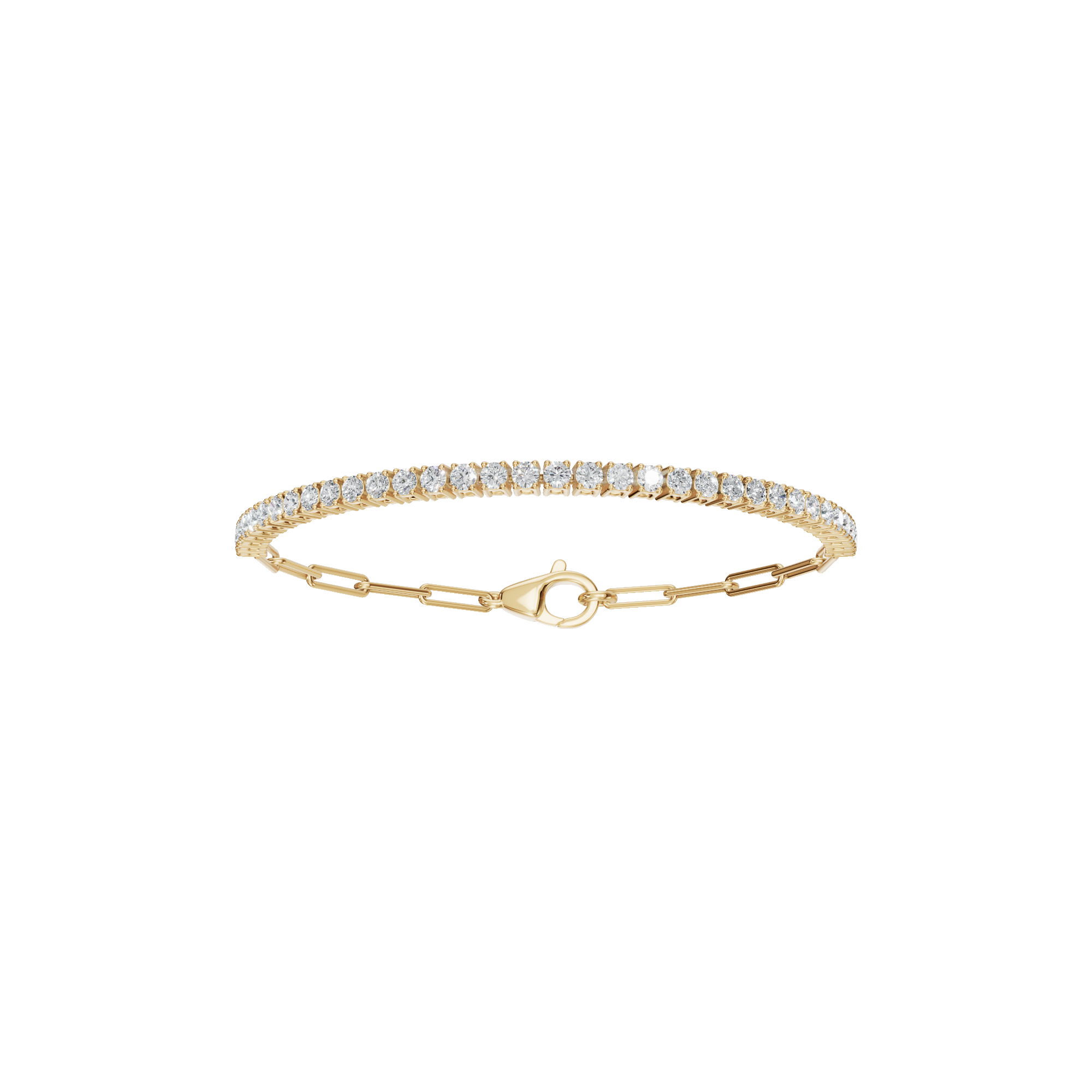 1.53 CTW Round Shape Diamond Bracelet for Women in Solid Gold