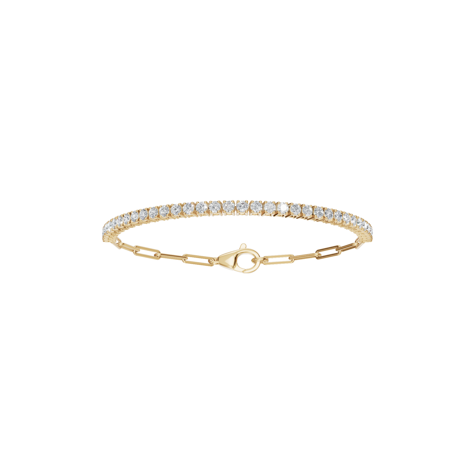 1.53 CTW Round Shape Diamond Bracelet for Women in Solid Gold