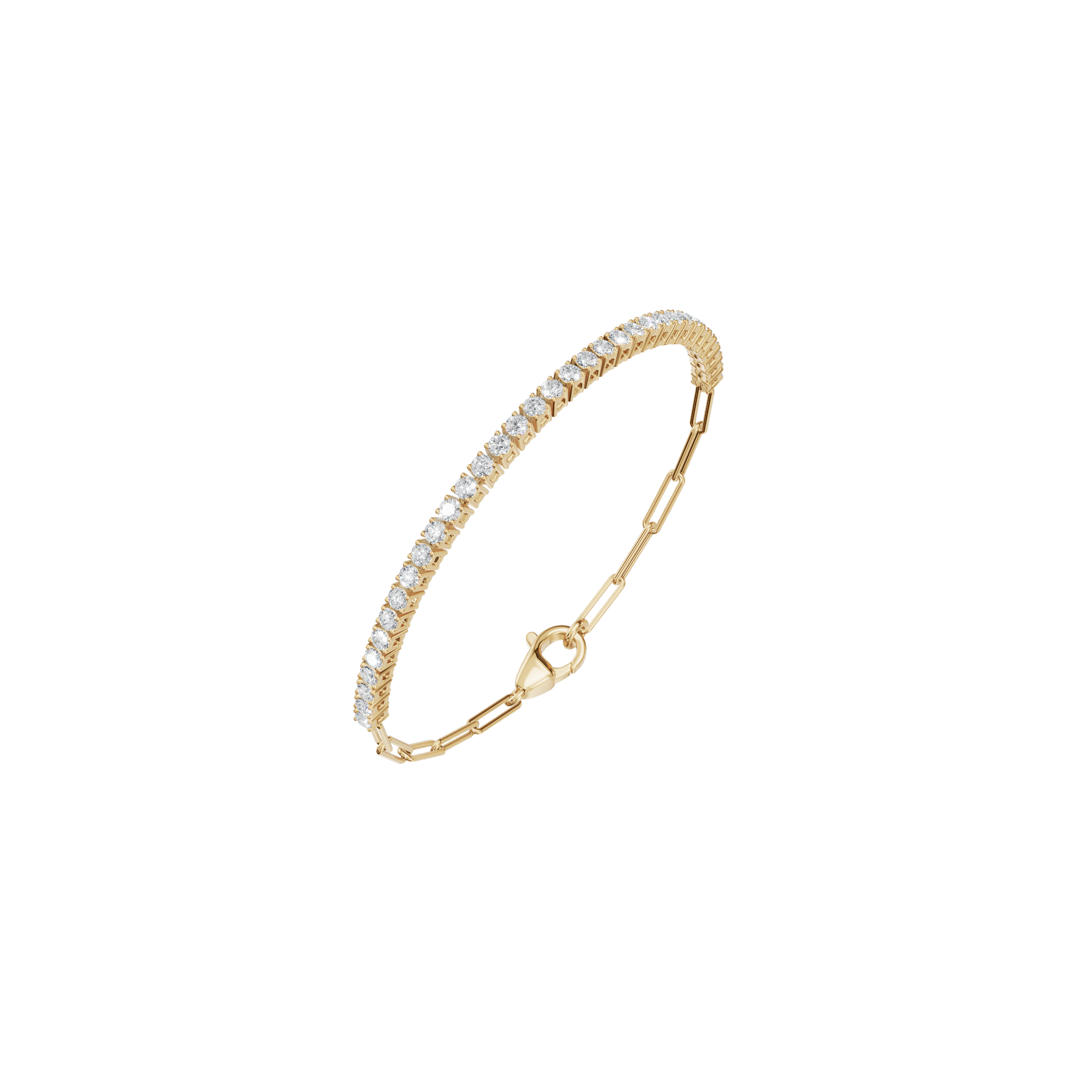 1.53 CTW Round Shape Diamond Bracelet for Women in Solid Gold