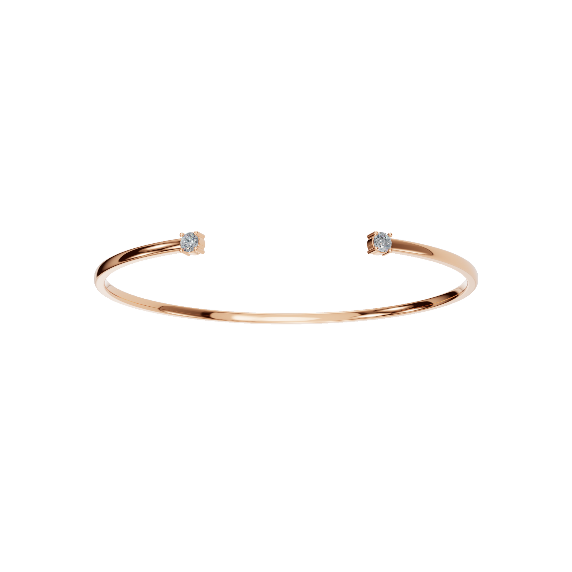 Pure Form Minimal Diamond Open Bracelet