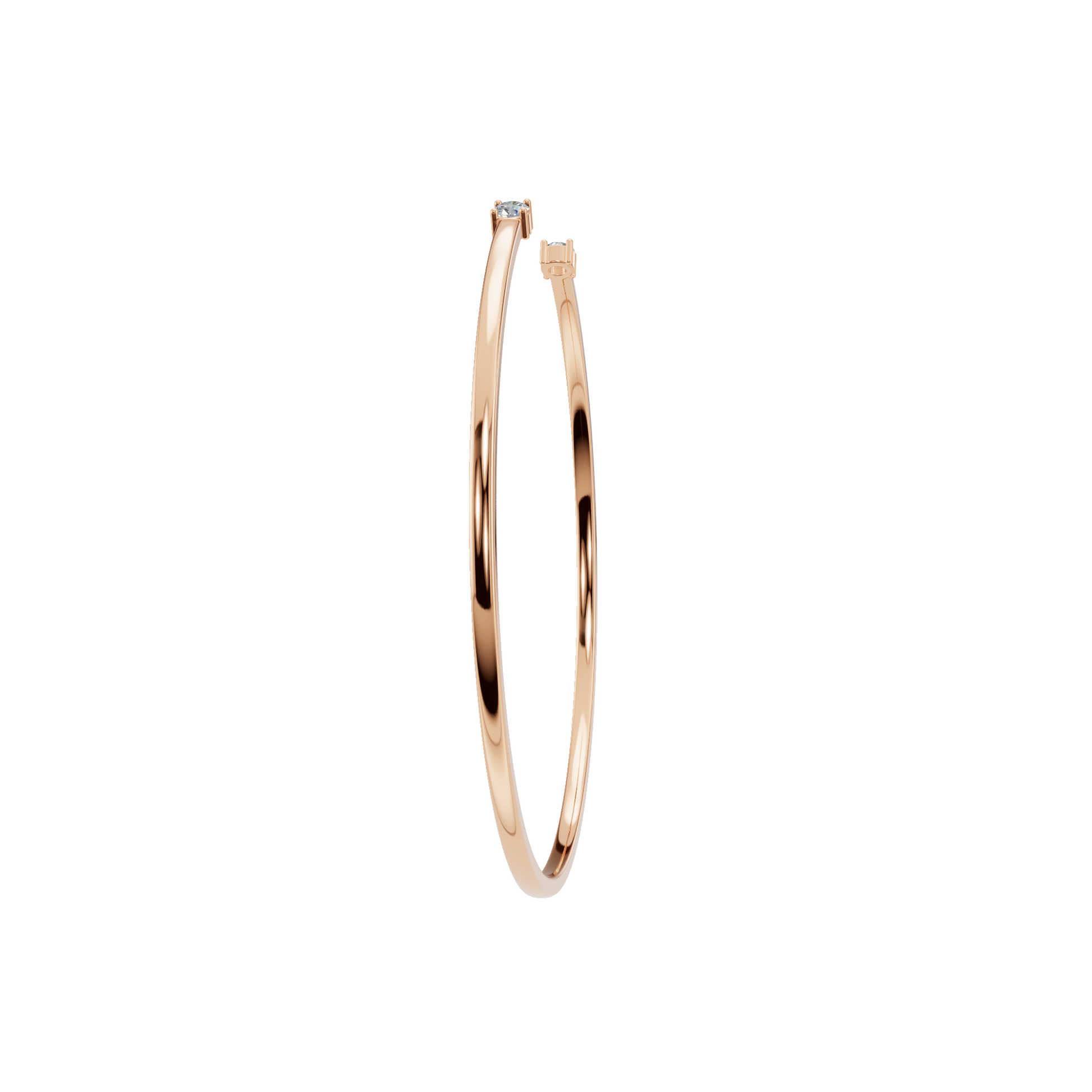 Pure Form Minimal Diamond Open Bracelet