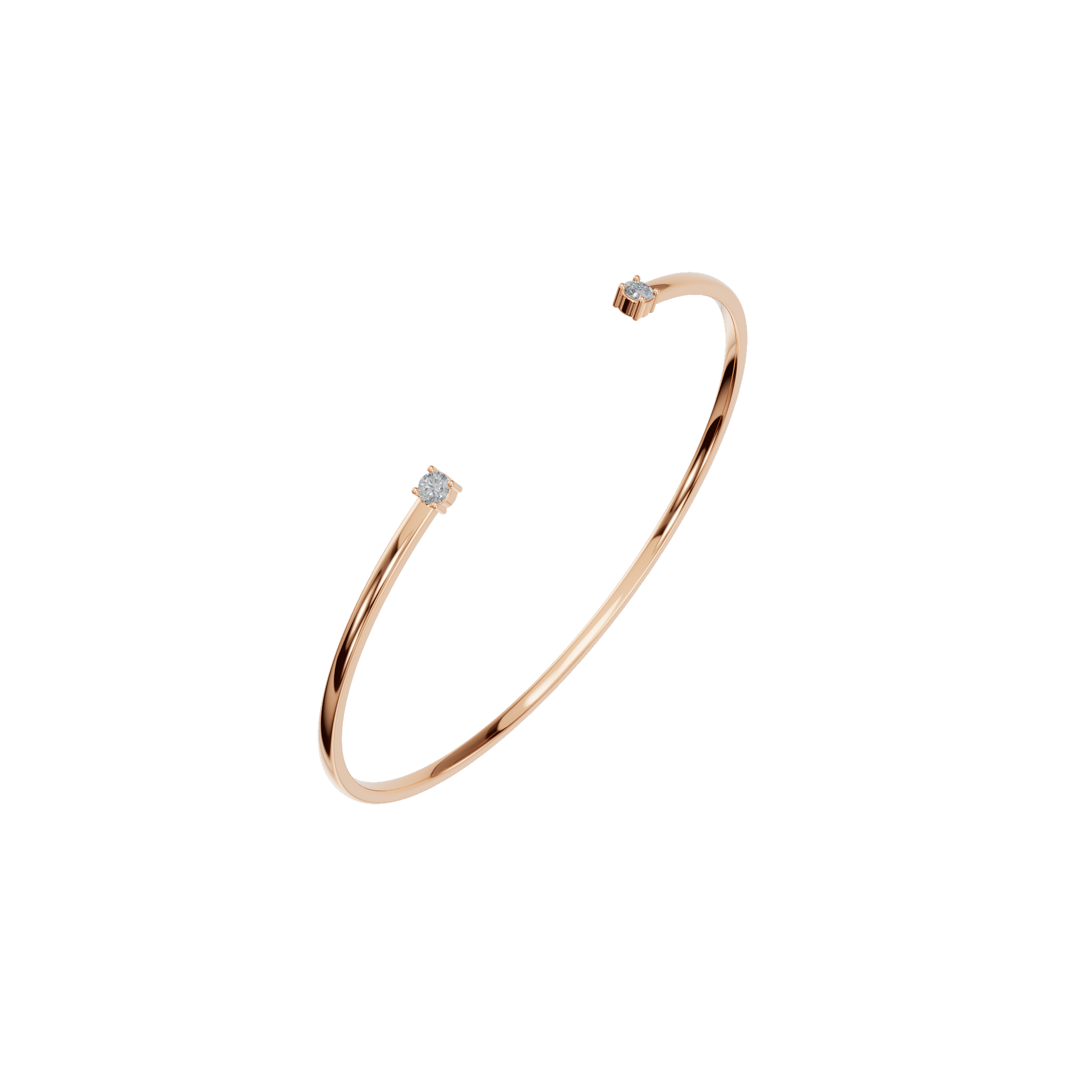 Pure Form Minimal Diamond Open Bracelet