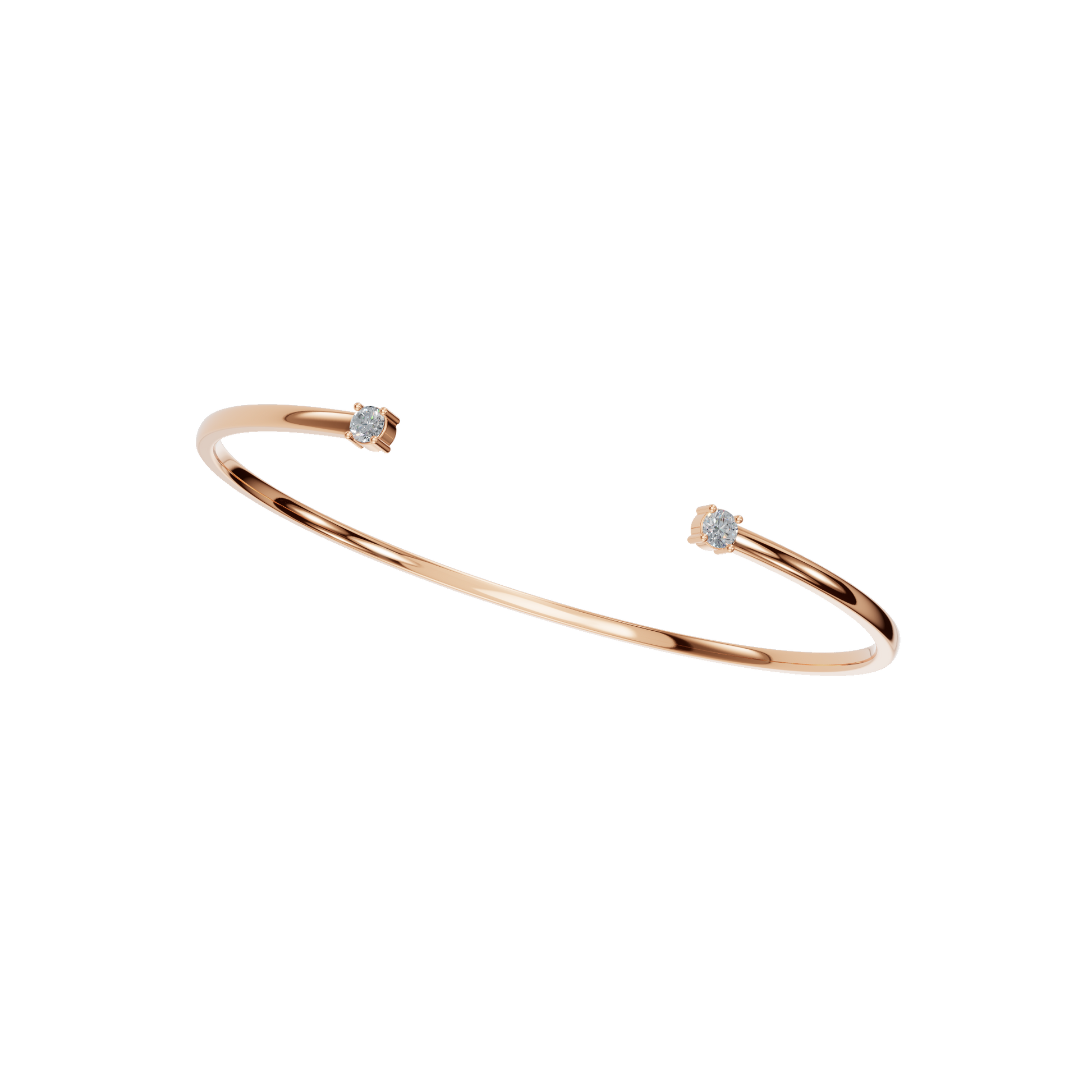 Pure Form Minimal Diamond Open Bracelet