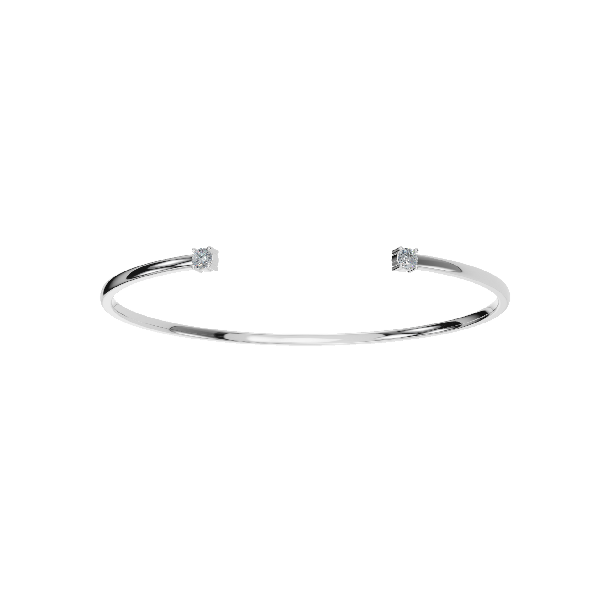 Pure Form Minimal Diamond Open Bracelet