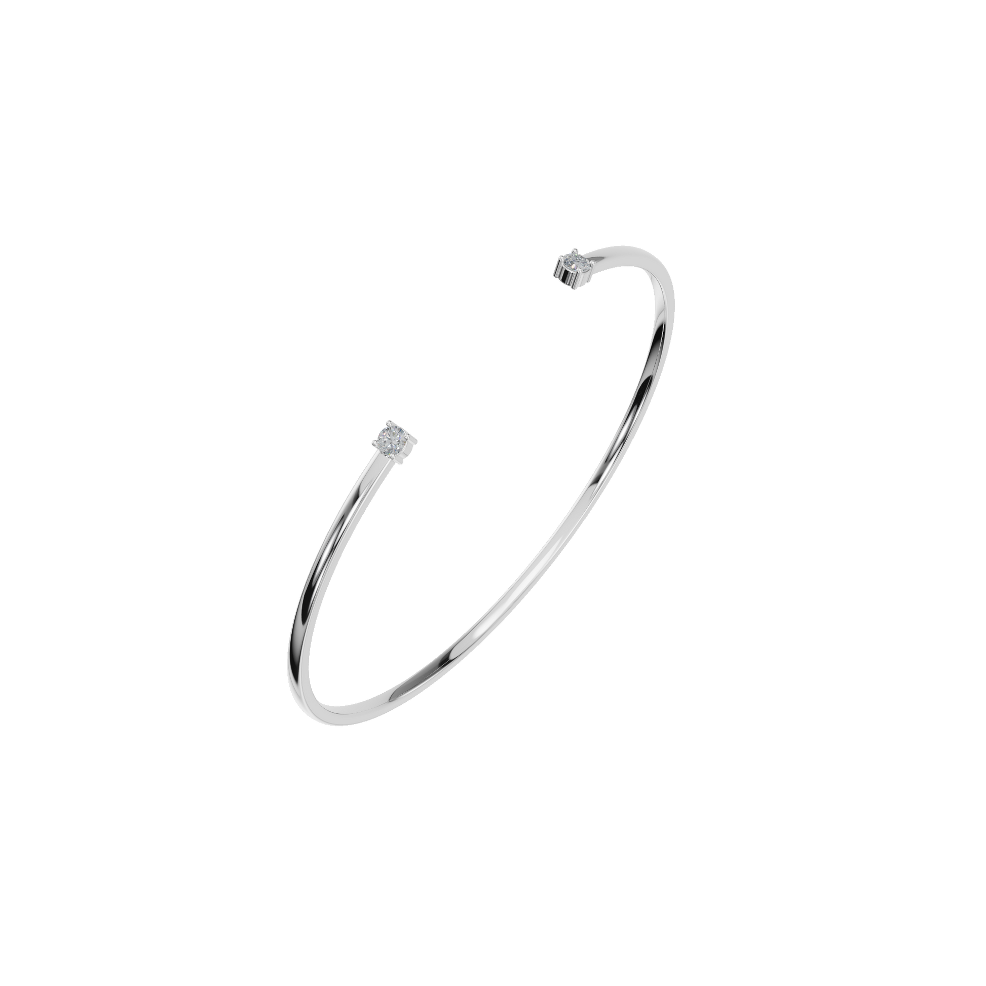 Pure Form Minimal Diamond Open Bracelet