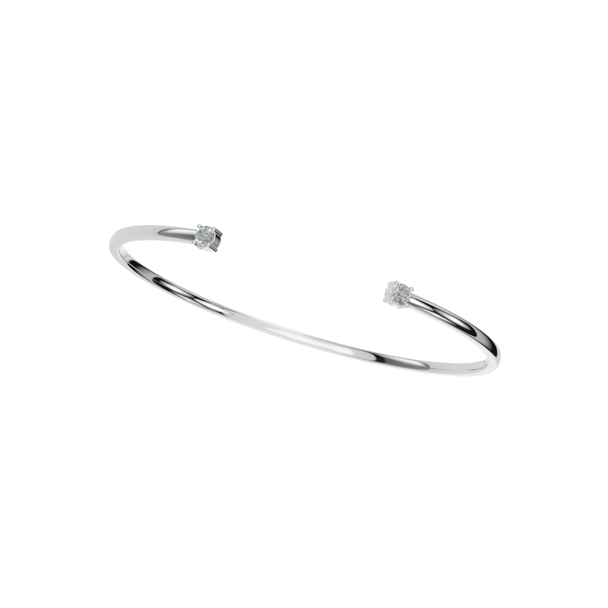 Pure Form Minimal Diamond Open Bracelet