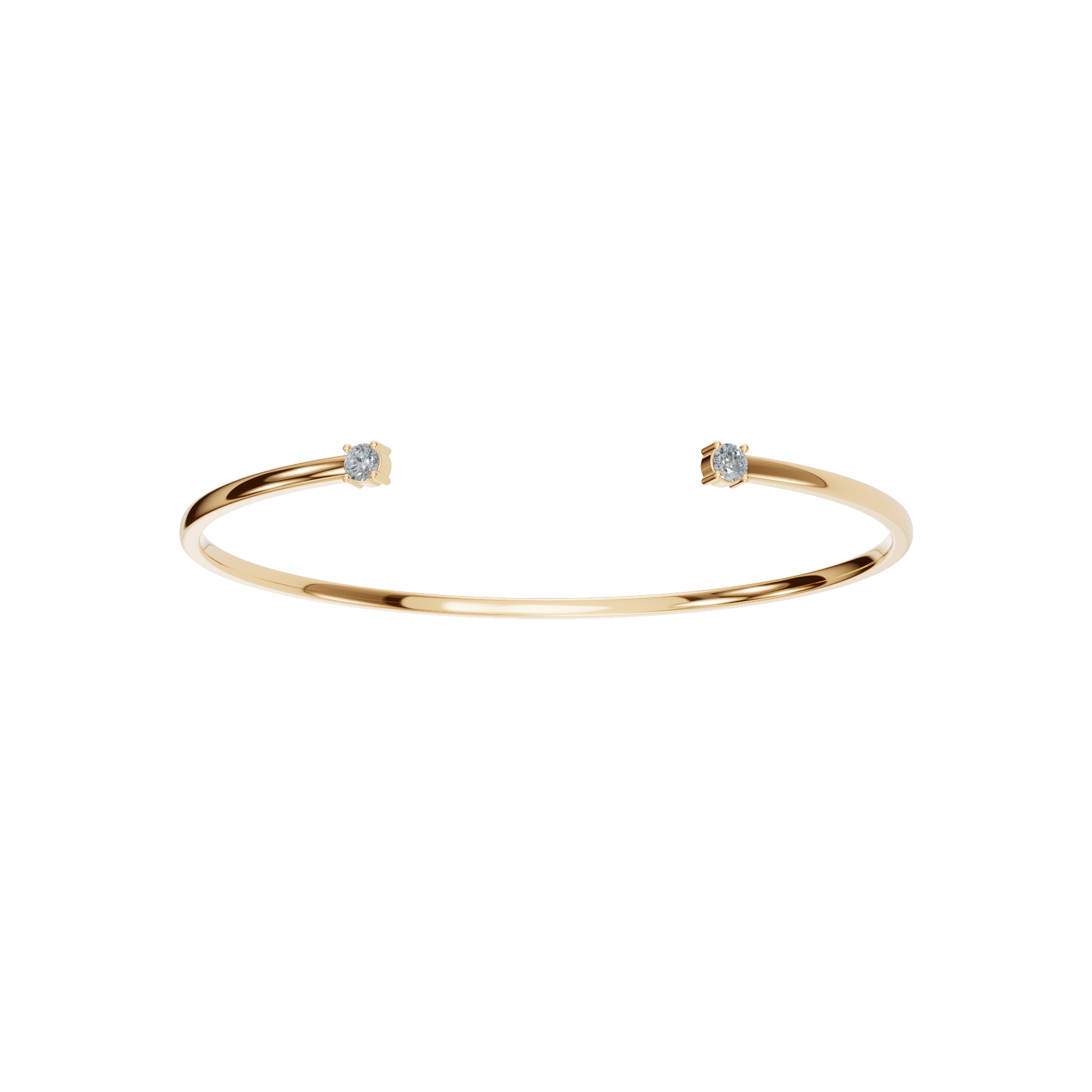 Pure Form Minimal Diamond Open Bracelet