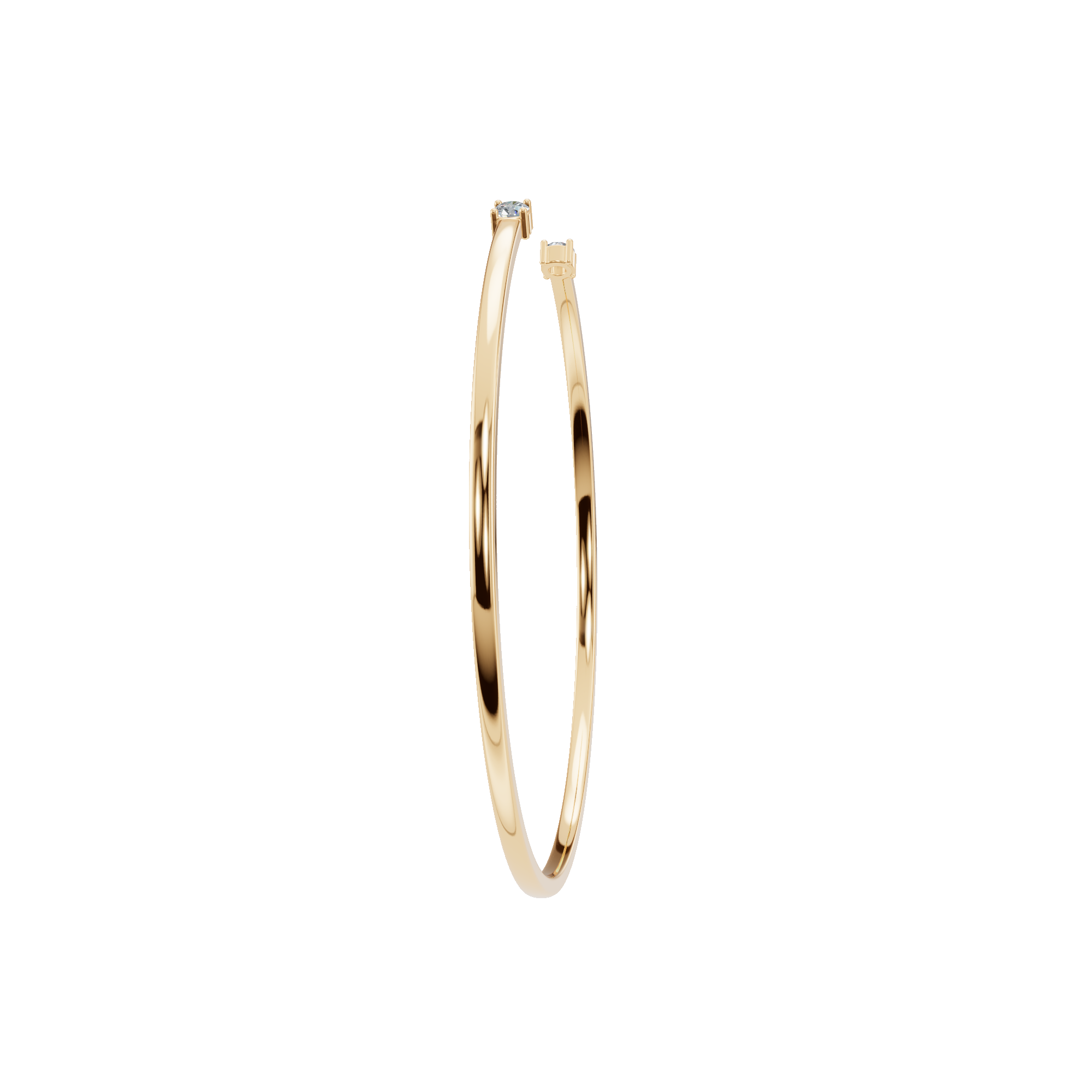 Pure Form Minimal Diamond Open Bracelet