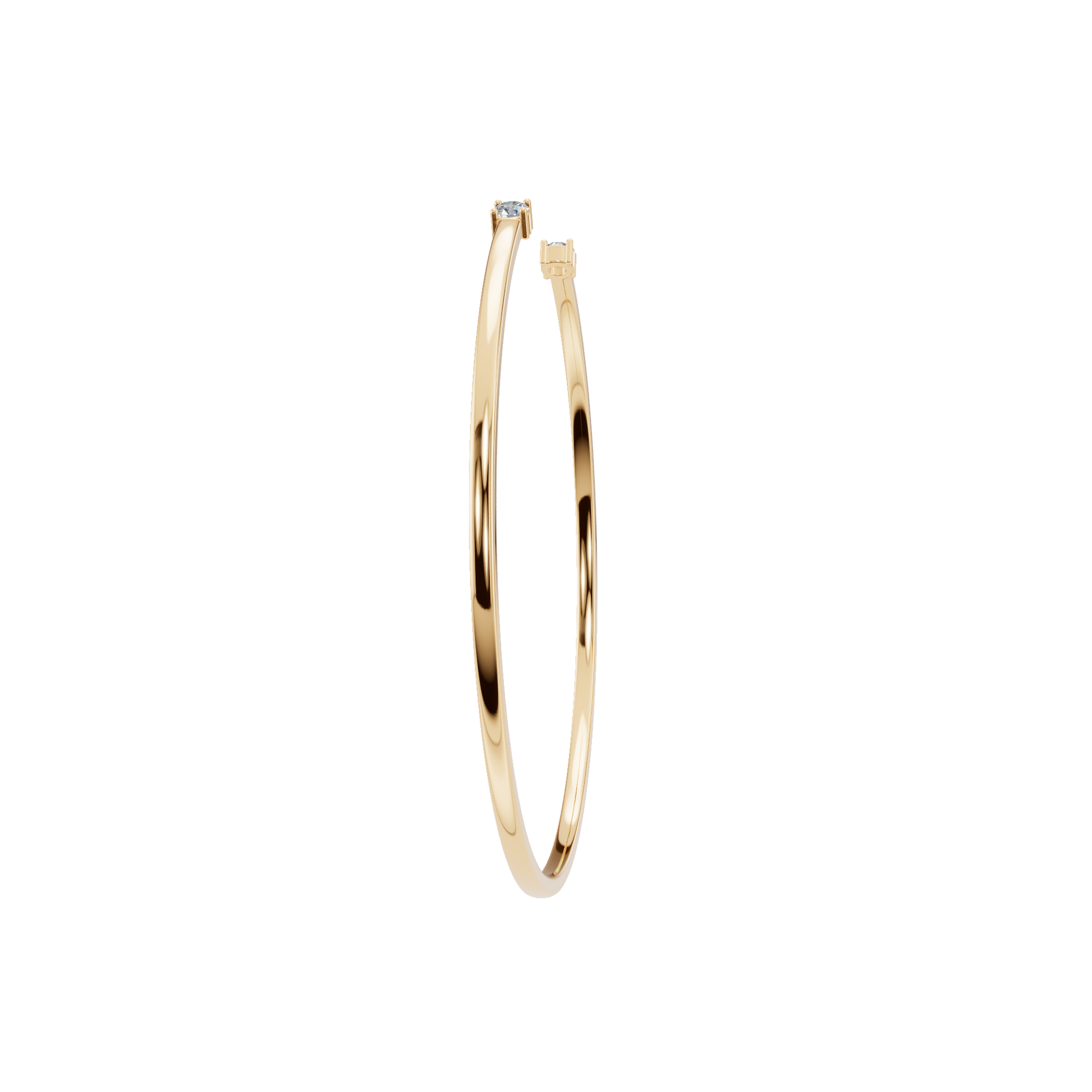 Pure Form Minimal Diamond Open Bracelet