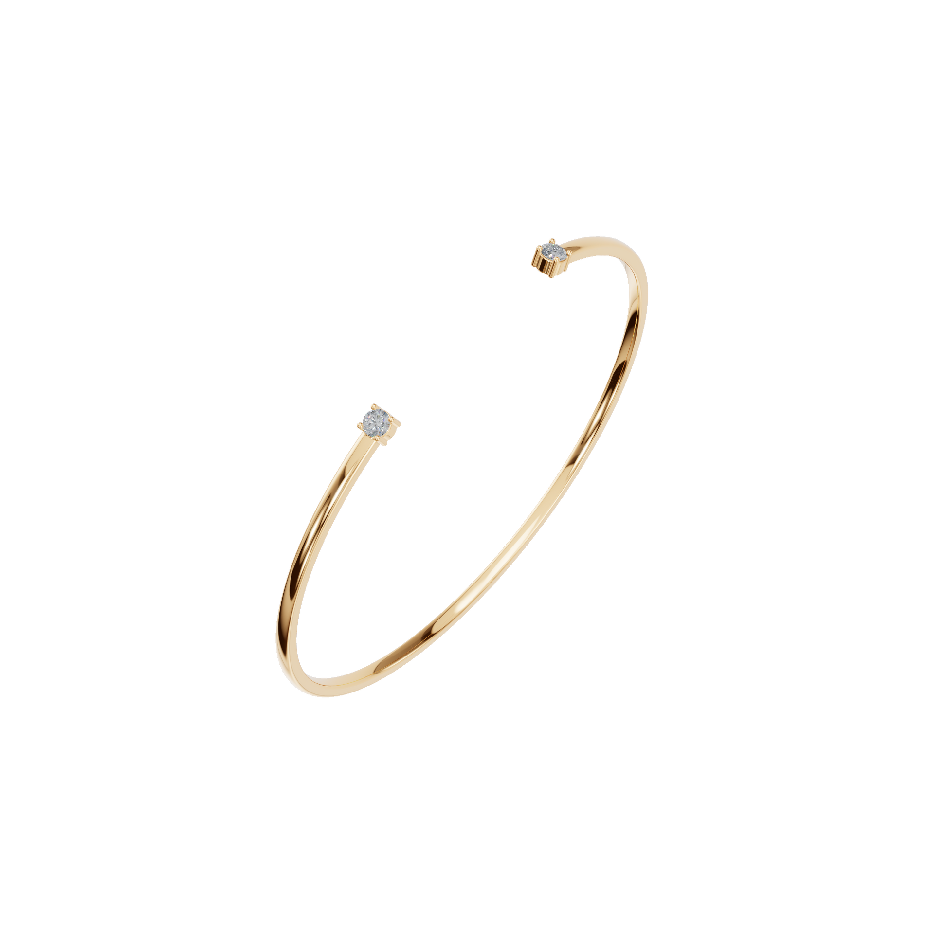 Pure Form Minimal Diamond Open Bracelet