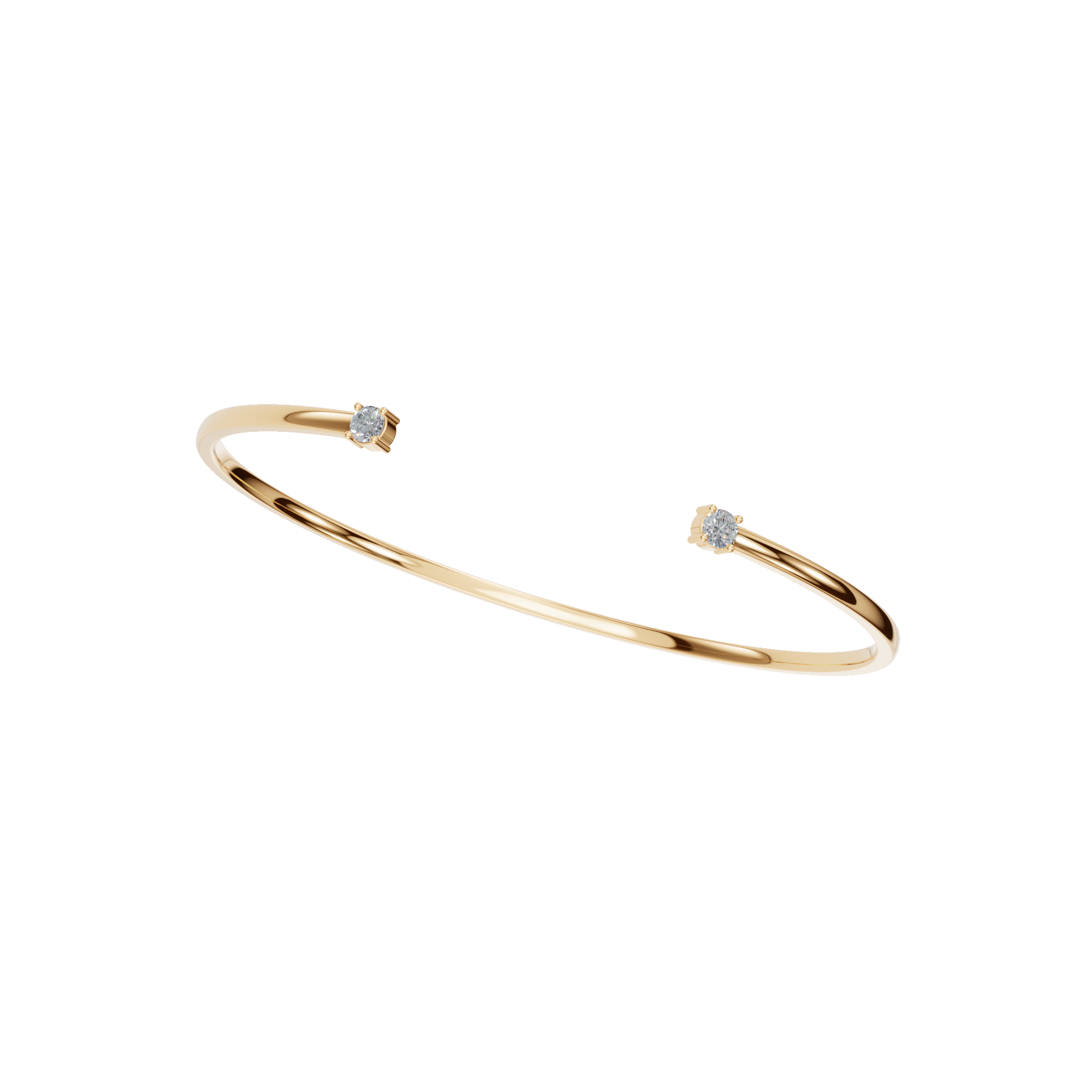 Pure Form Minimal Diamond Open Bracelet