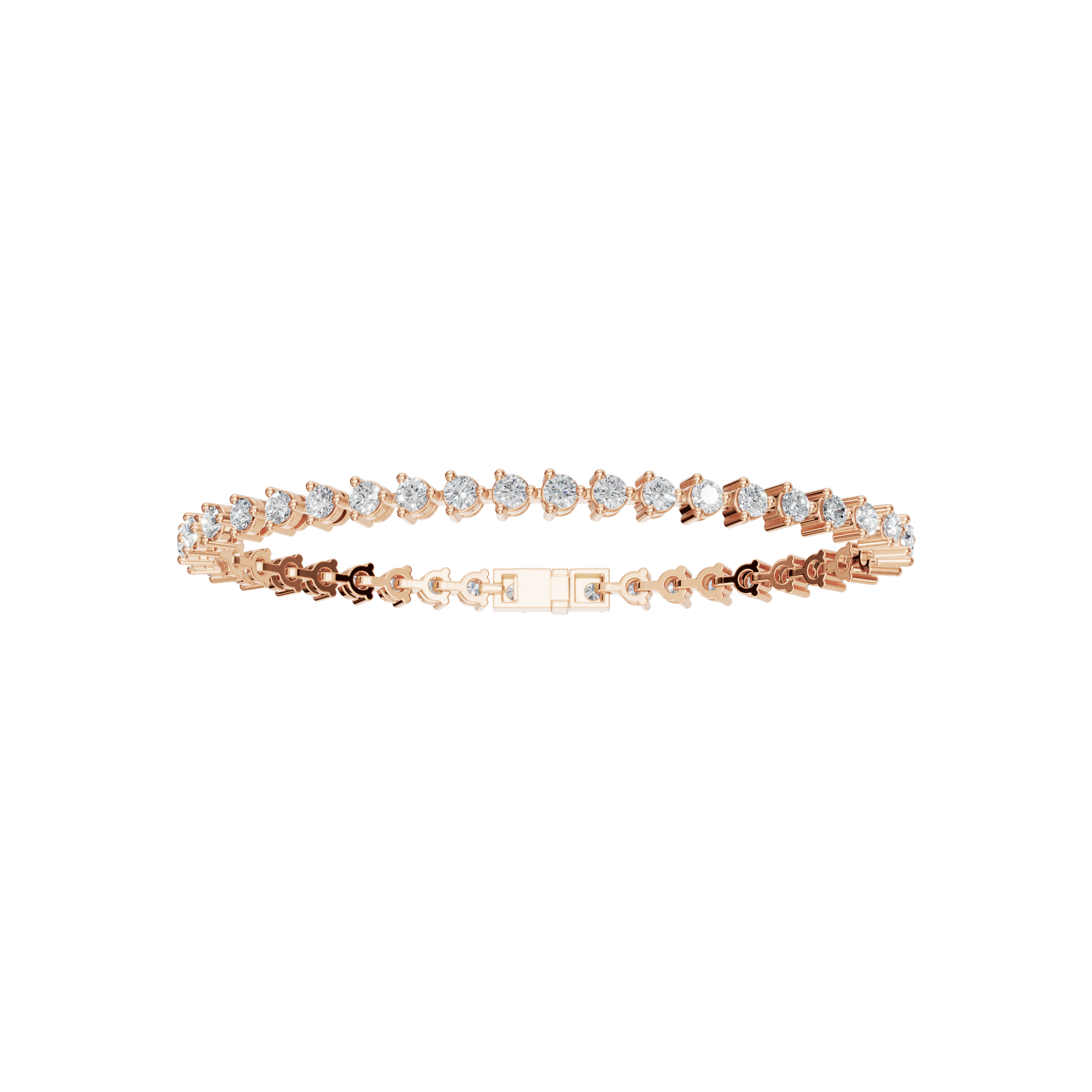 3.94 CTW Round Diamond Tennis Bracelet for Women in Solid Gold