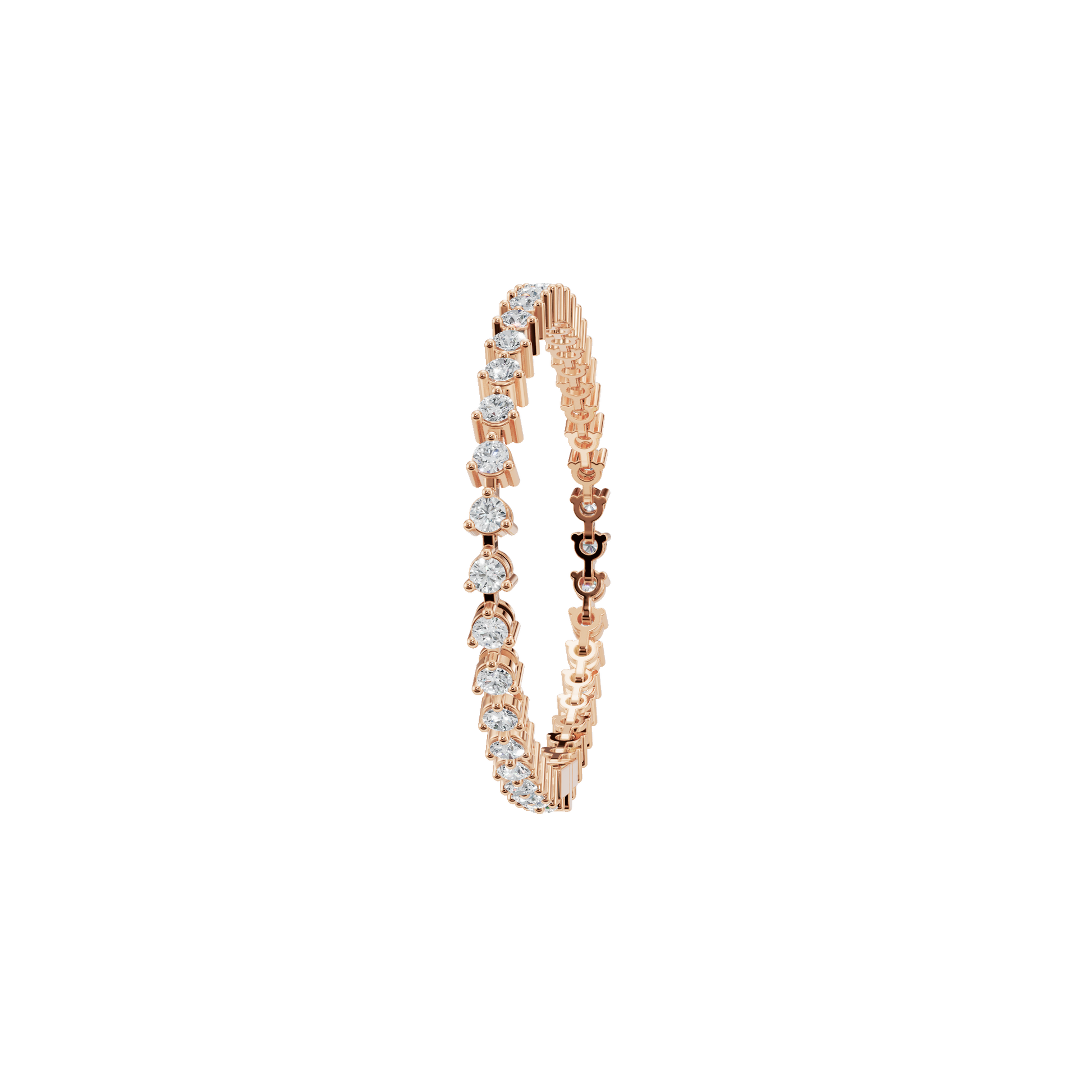 3.94 CTW Round Diamond Tennis Bracelet for Women in Solid Gold
