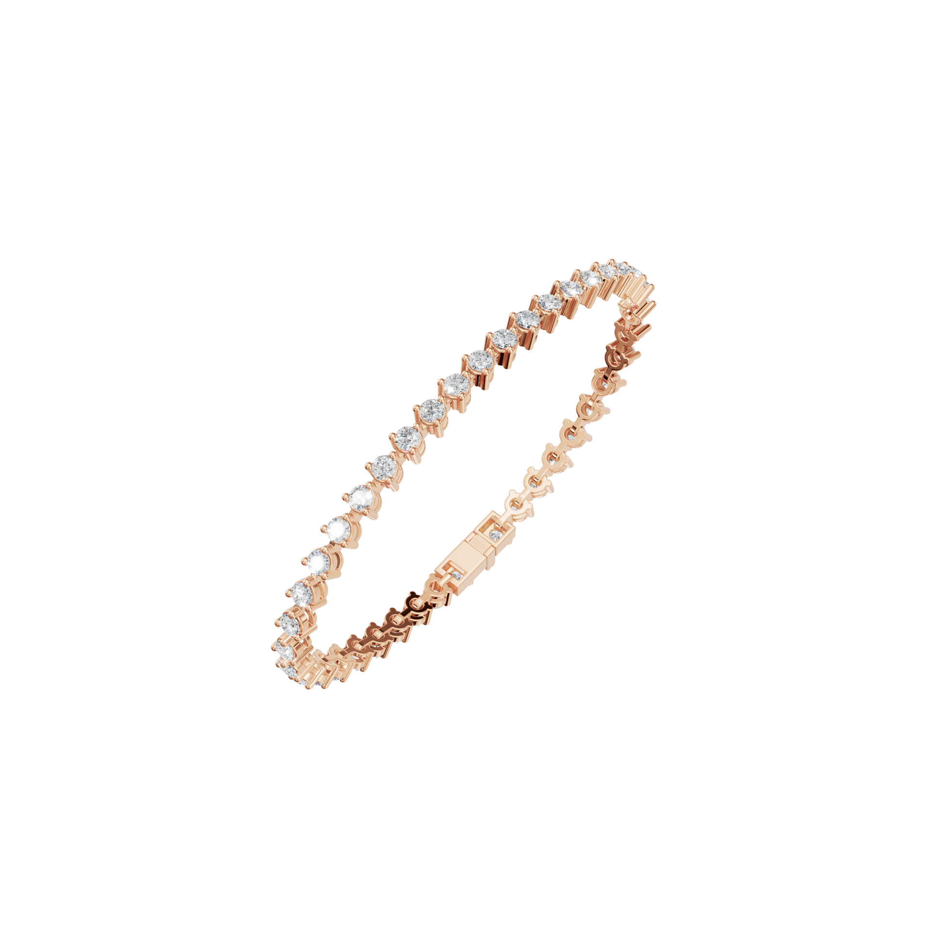 3.94 CTW Round Diamond Tennis Bracelet for Women in Solid Gold