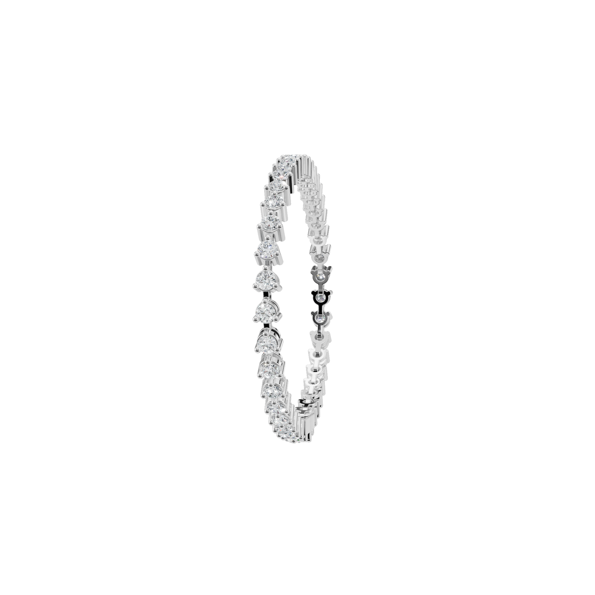 3.94 CTW Round Diamond Tennis Bracelet for Women in Solid Gold