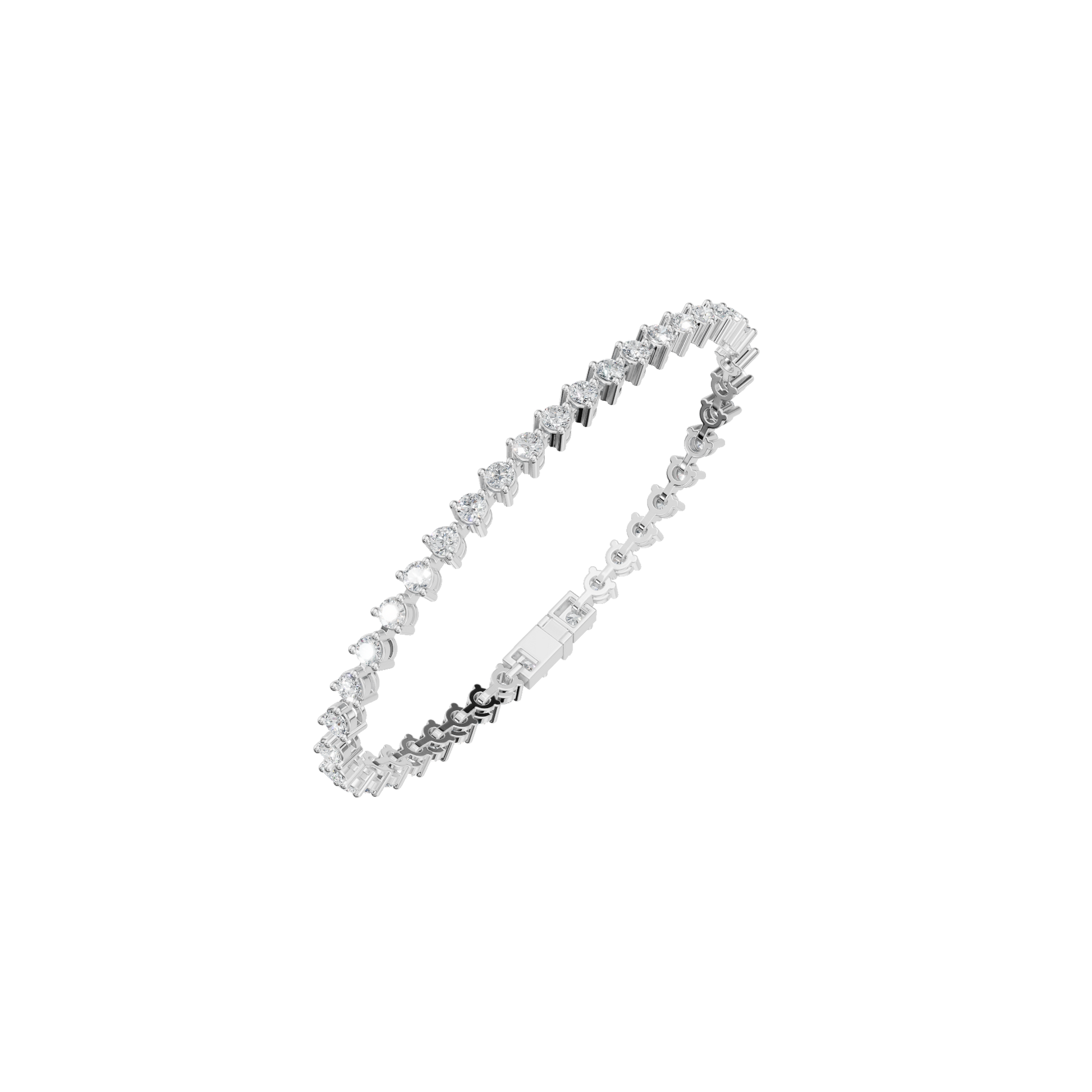 3.94 CTW Round Diamond Tennis Bracelet for Women in Solid Gold