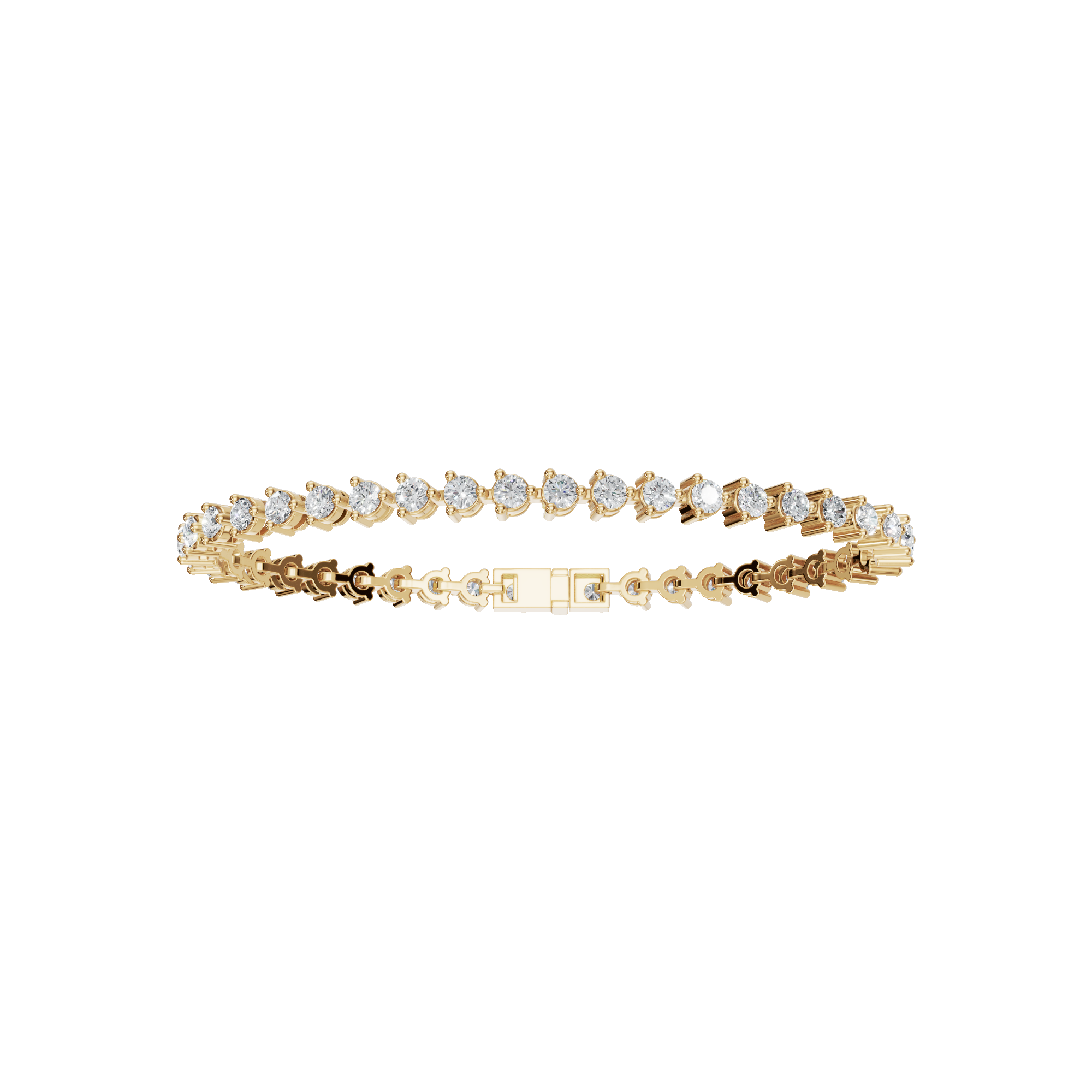 3.94 CTW Round Diamond Tennis Bracelet for Women in Solid Gold