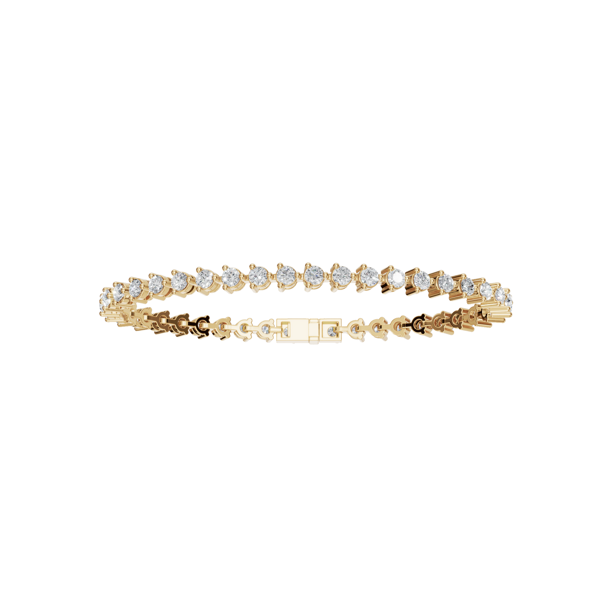3.94 CTW Round Diamond Tennis Bracelet for Women in Solid Gold