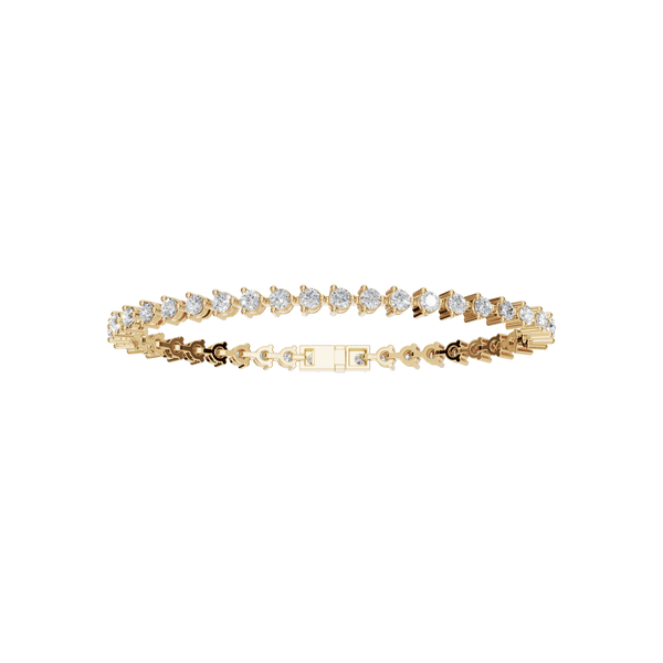 3.94 CTW Round Diamond Tennis Bracelet for Women in Solid Gold