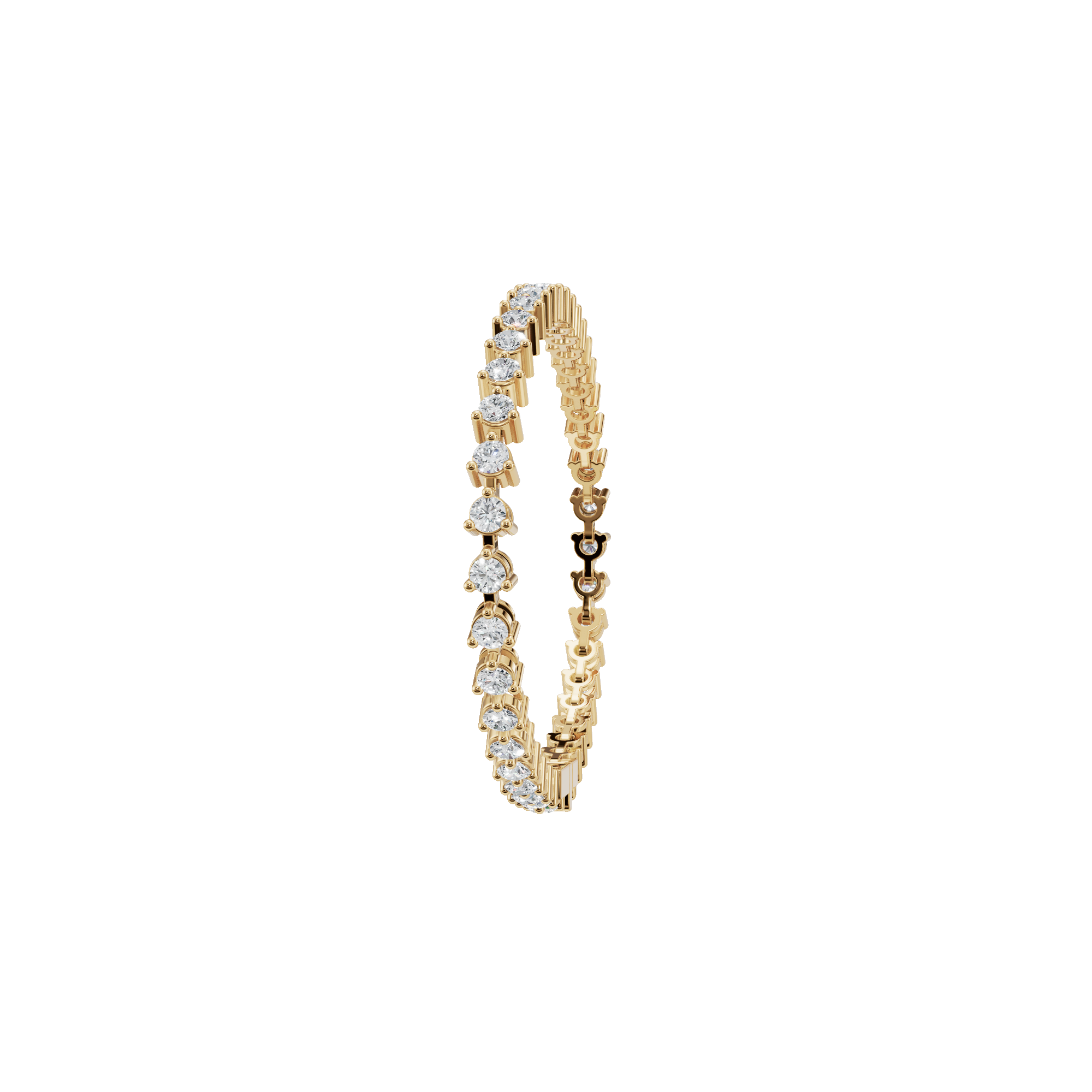 3.94 CTW Round Diamond Tennis Bracelet for Women in Solid Gold