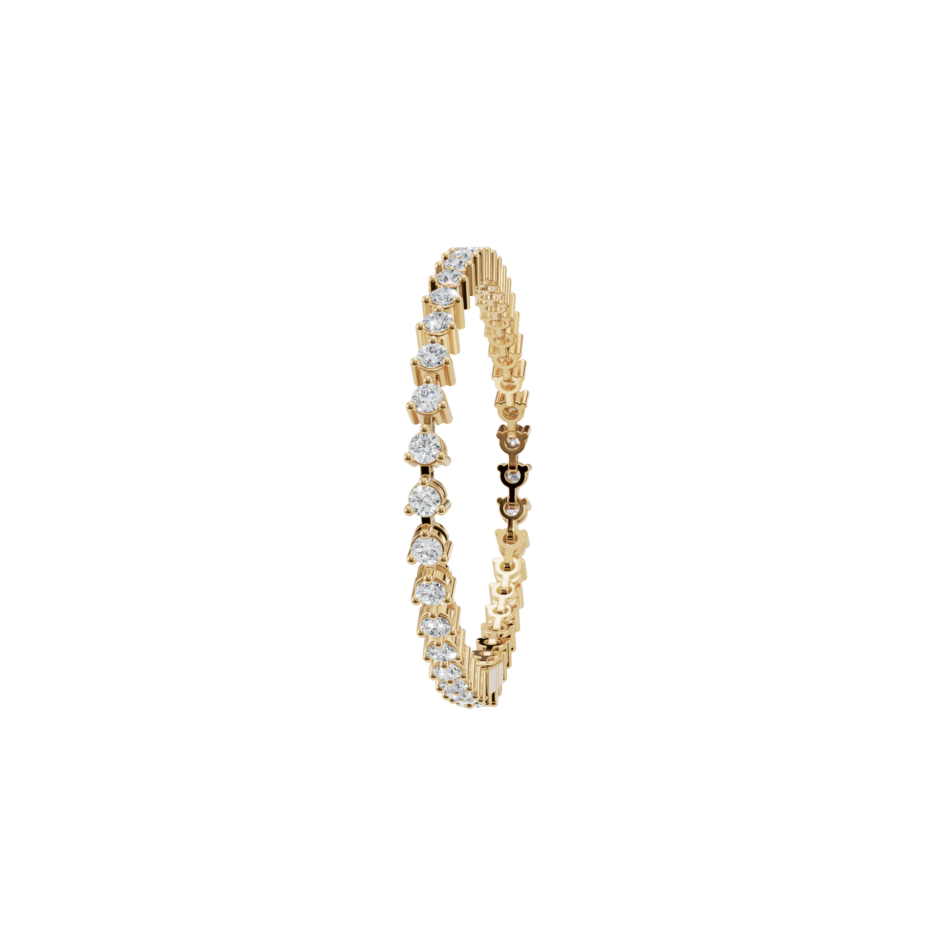 3.94 CTW Round Diamond Tennis Bracelet for Women in Solid Gold