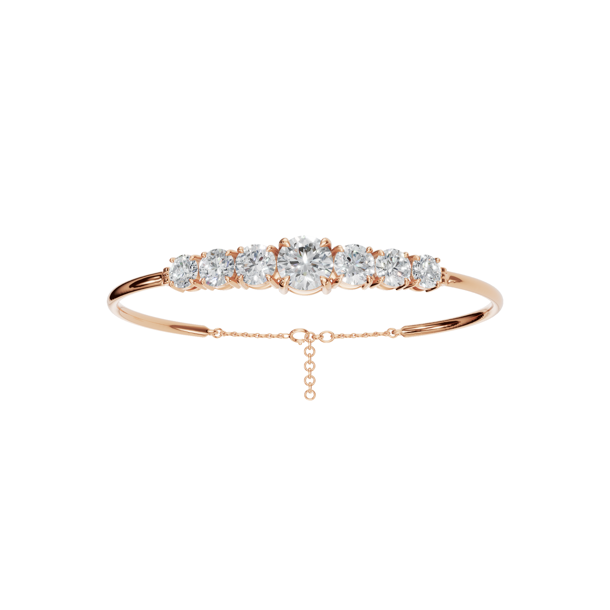 6.08 Carat Round Diamond Statement Bangle Bracelet – Elegant Graduated Design | AYA Fine Jewelry
