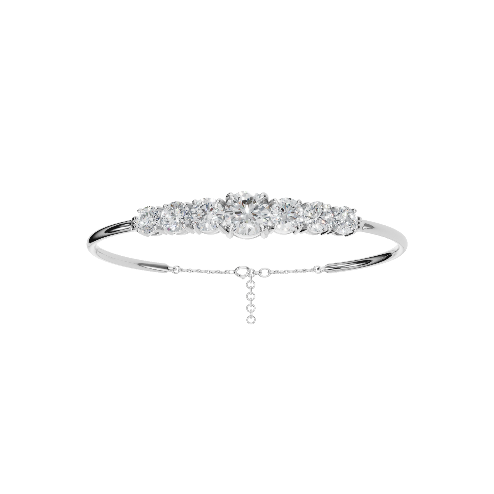 6.08 Carat Round Diamond Statement Bangle Bracelet – Elegant Graduated Design | AYA Fine Jewelry