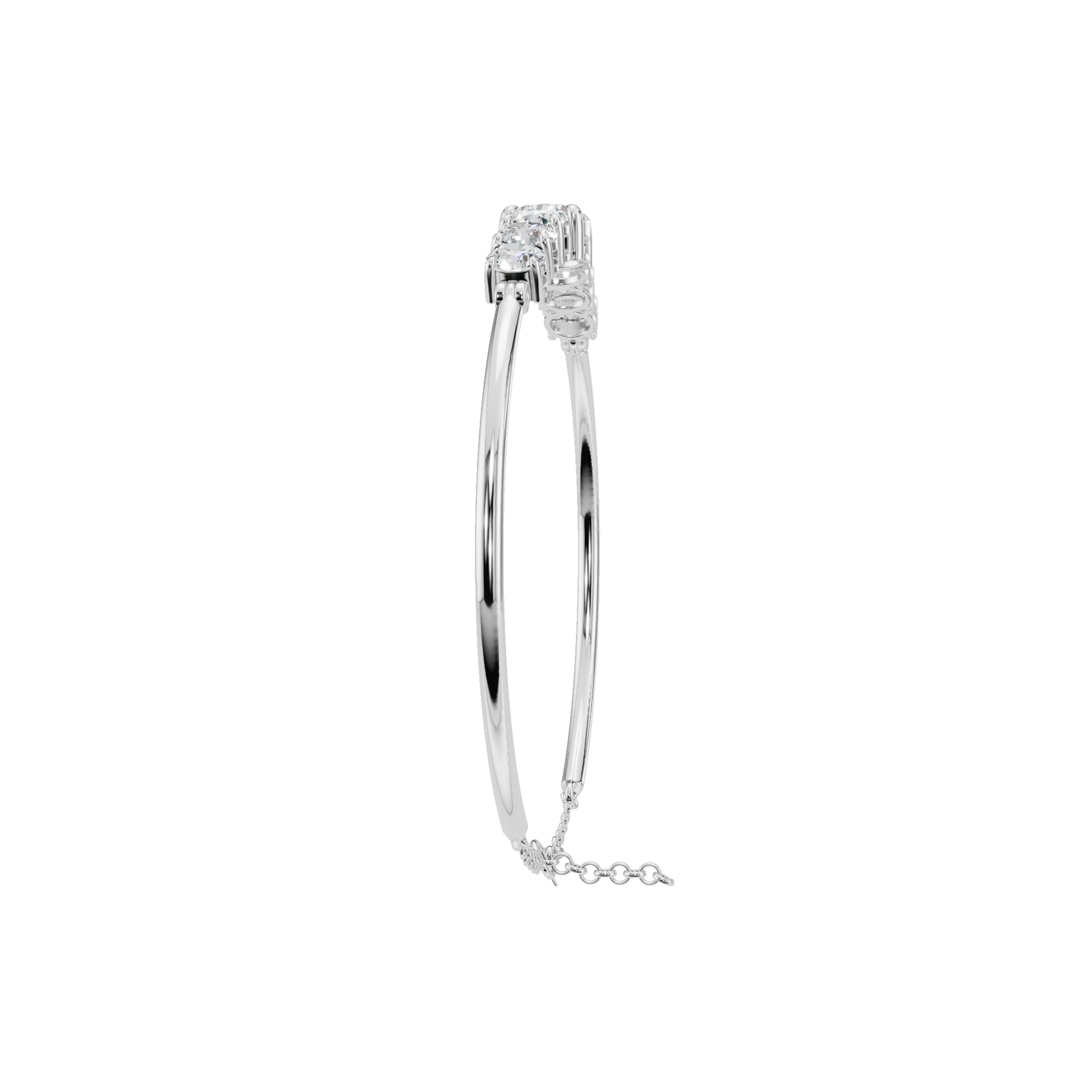 6.08 Carat Round Diamond Statement Bangle Bracelet – Elegant Graduated Design | AYA Fine Jewelry