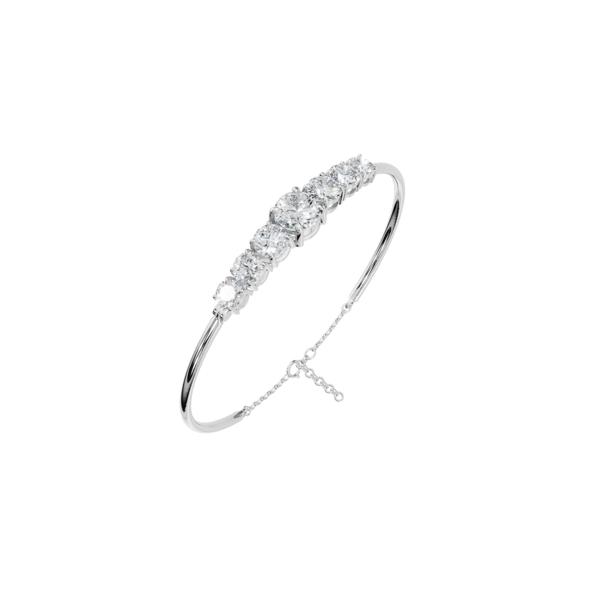 6.08 Carat Round Diamond Statement Bangle Bracelet – Elegant Graduated Design | AYA Fine Jewelry