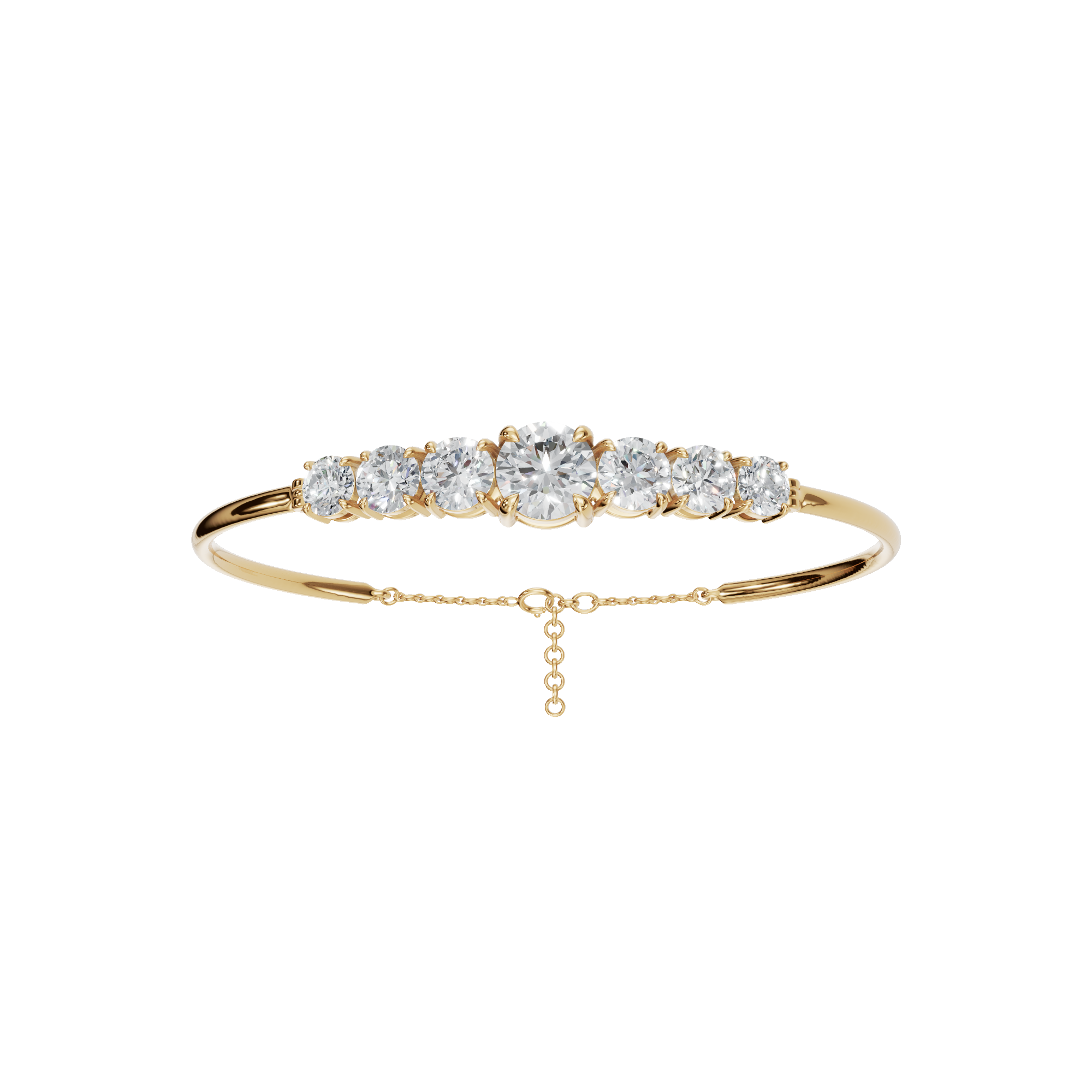 6.08 Carat Round Diamond Statement Bangle Bracelet – Elegant Graduated Design | AYA Fine Jewelry