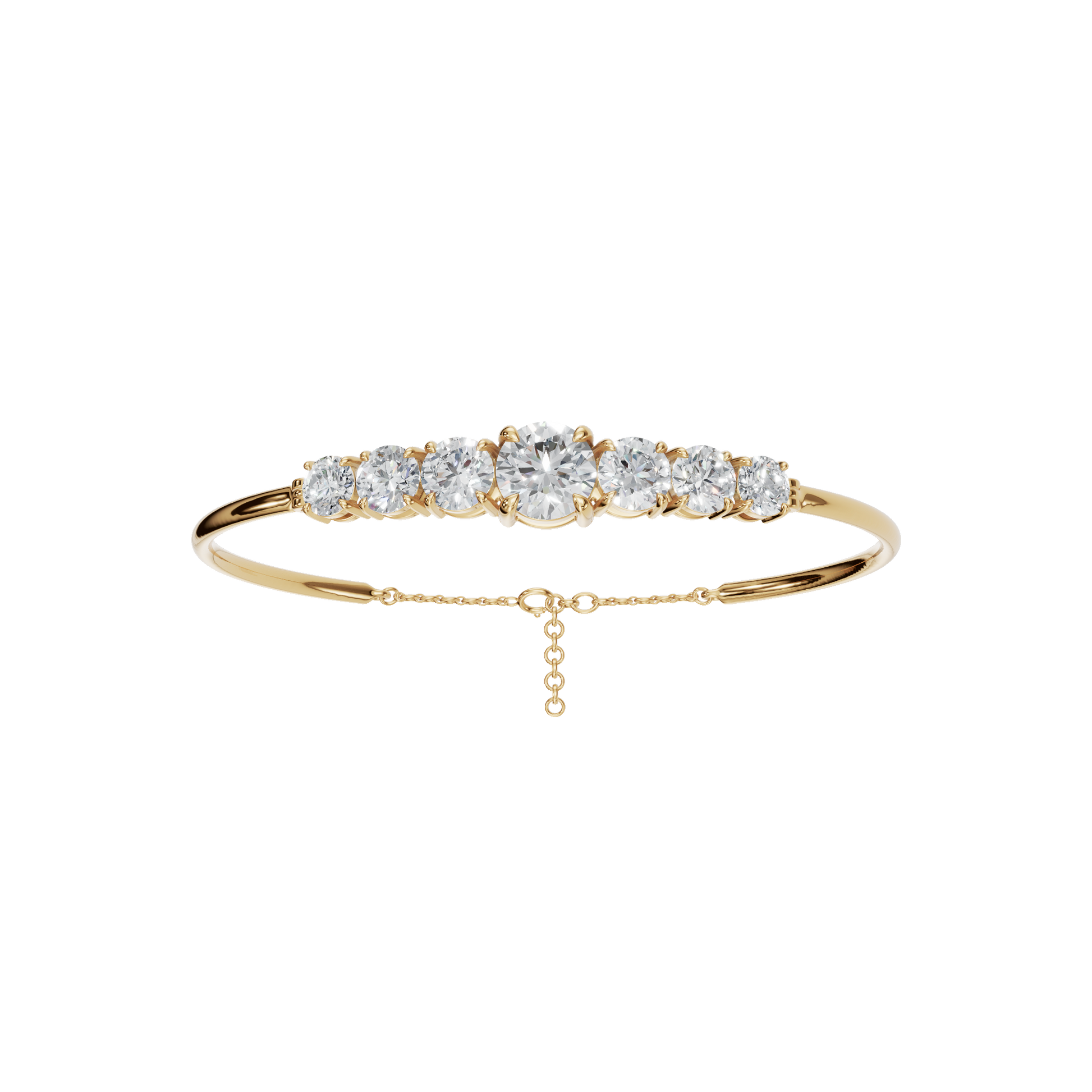 6.08 Carat Round Diamond Statement Bangle Bracelet – Elegant Graduated Design | AYA Fine Jewelry