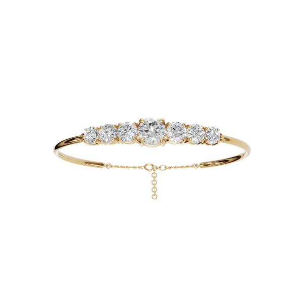 6.08 Carat Round Diamond Statement Bangle Bracelet – Elegant Graduated Design | AYA Fine Jewelry