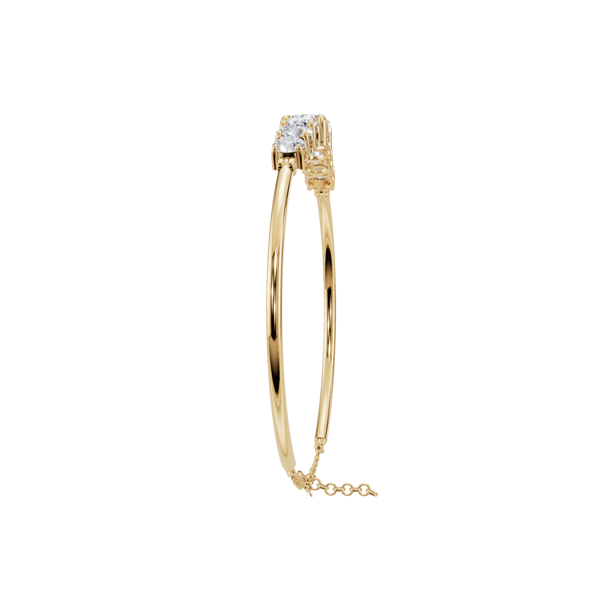 6.08 Carat Round Diamond Statement Bangle Bracelet – Elegant Graduated Design | AYA Fine Jewelry