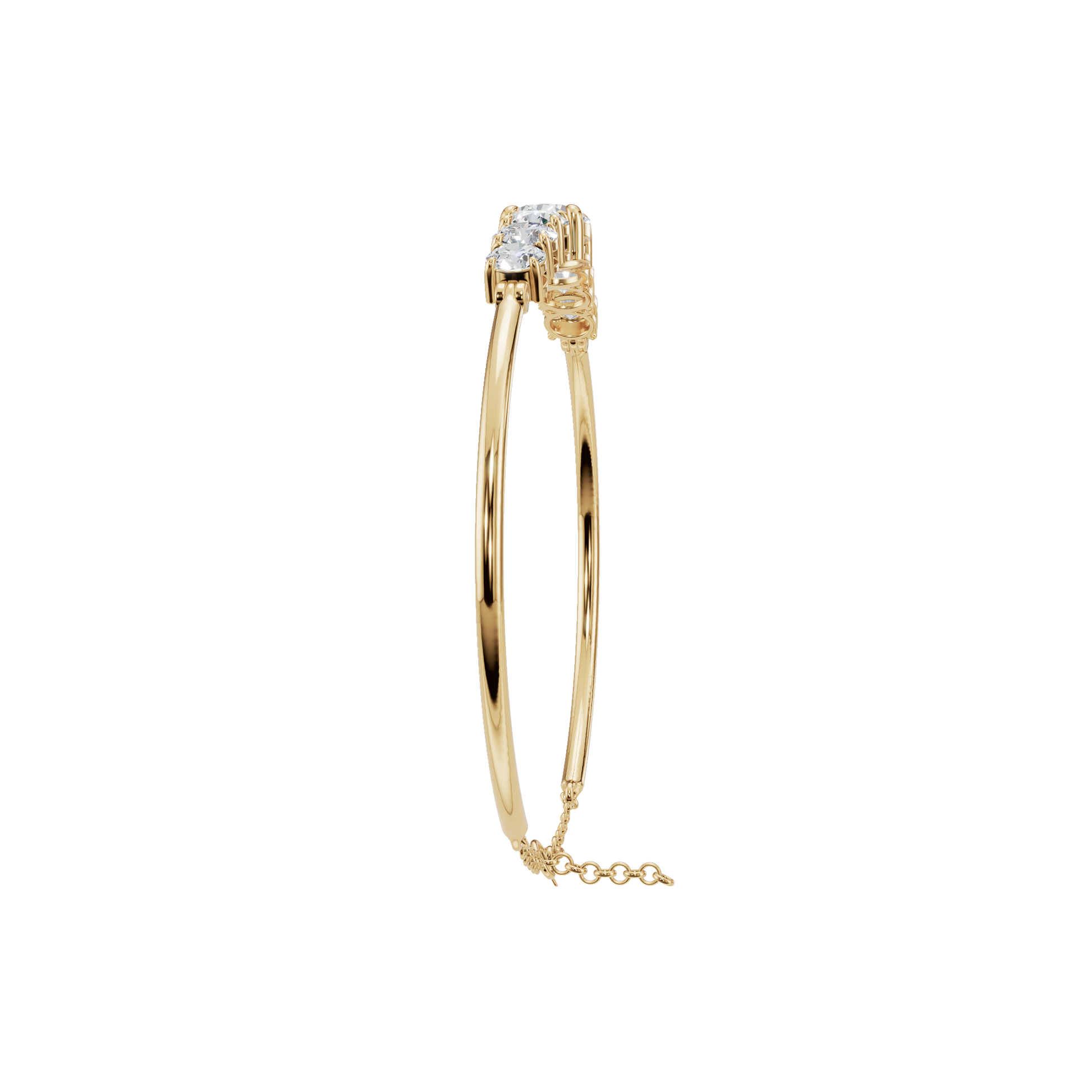 6.08 Carat Round Diamond Statement Bangle Bracelet – Elegant Graduated Design | AYA Fine Jewelry