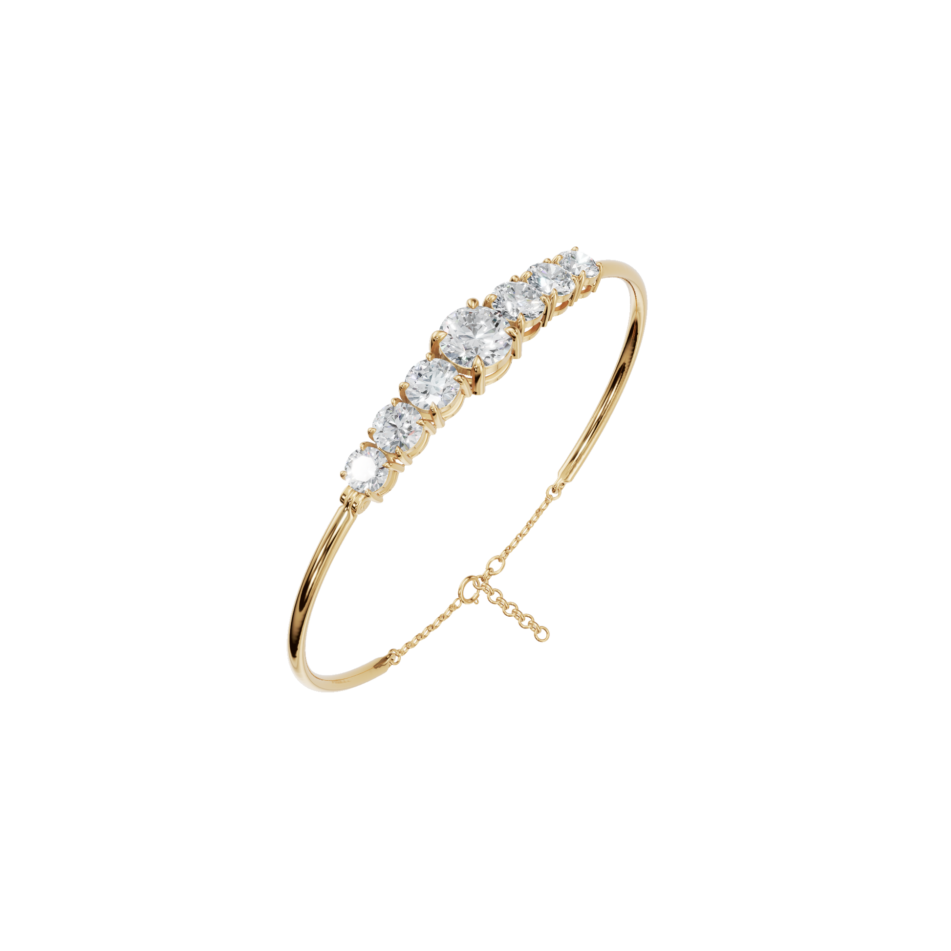 6.08 Carat Round Diamond Statement Bangle Bracelet – Elegant Graduated Design | AYA Fine Jewelry