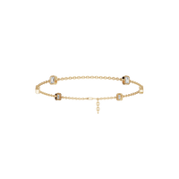 Emerald Cut Lab Diamond Bezel Set Minimalist Station Bracelet