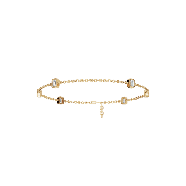 0.88 CT Emerald Cut Diamond Bracelet in Solid Gold for Women