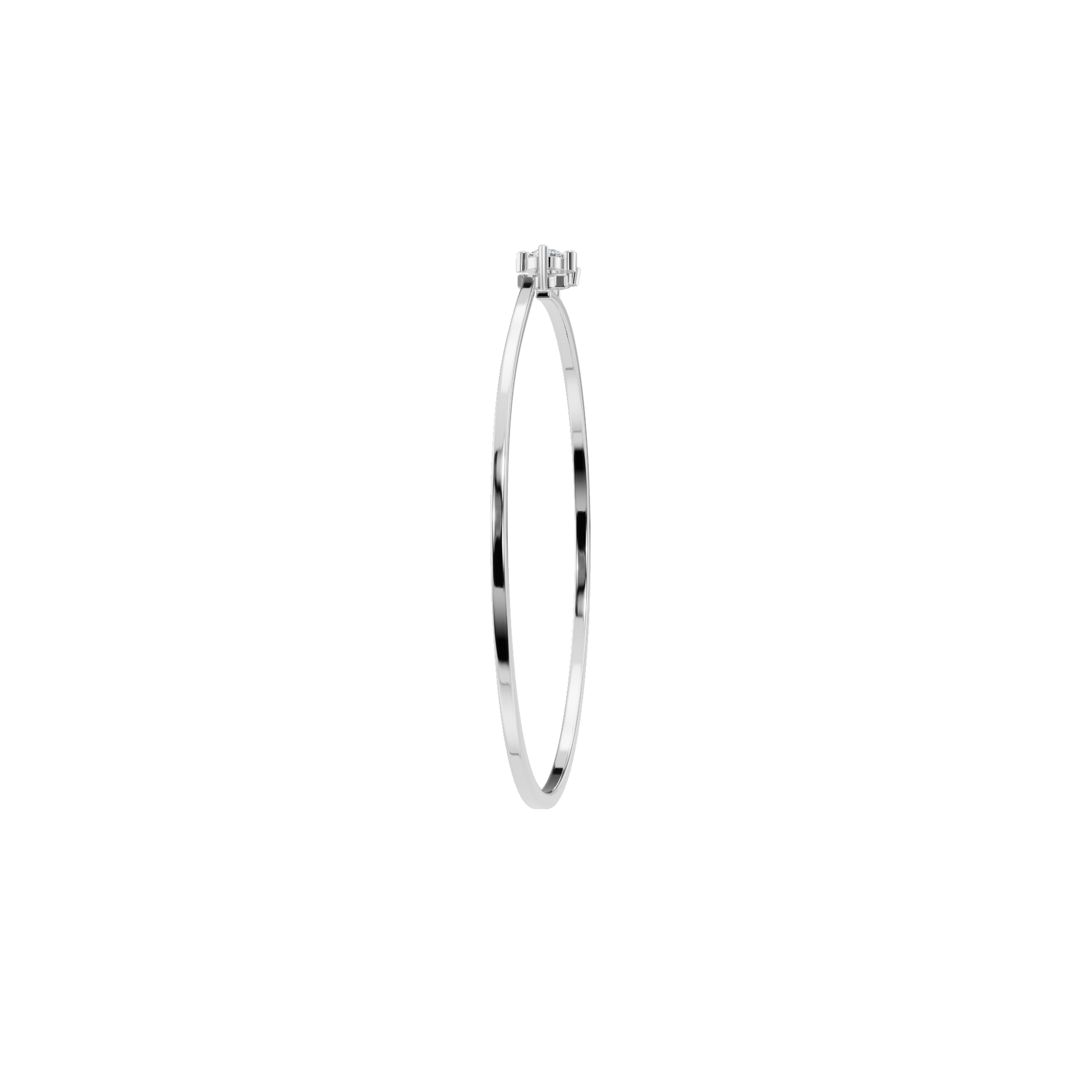 Minimal Double Lab Grown Diamond Open Bangle Bracelet