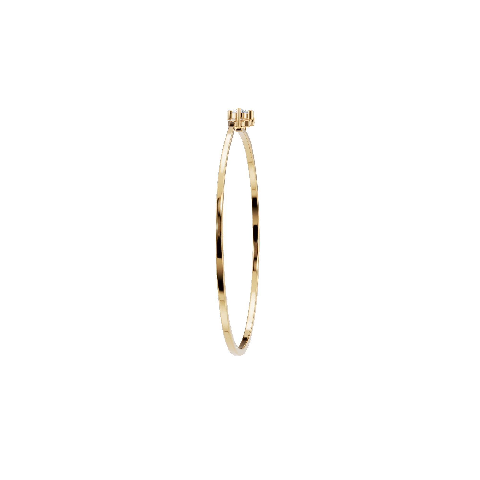 Minimal Double Lab Grown Diamond Open Bangle Bracelet