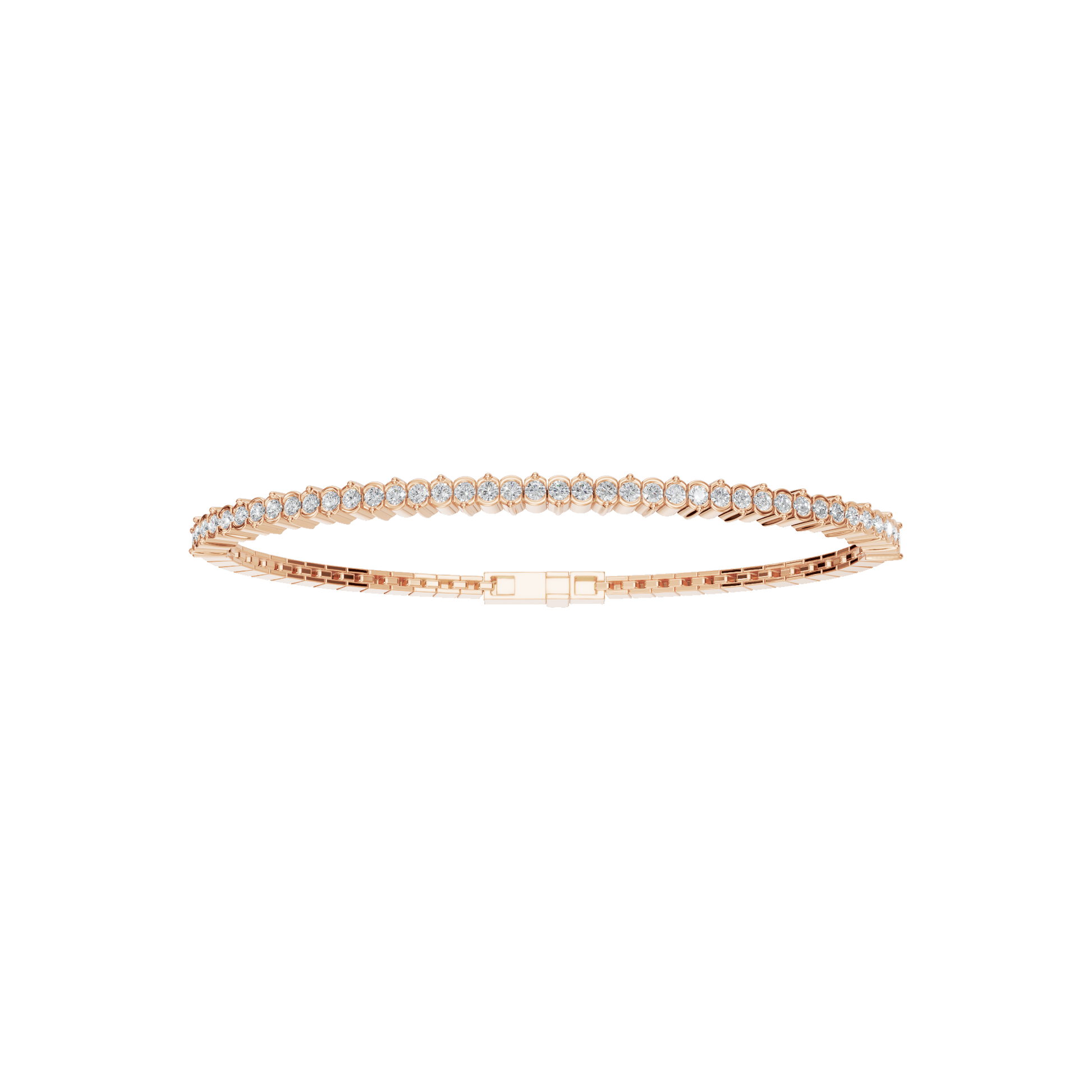 Gold Round Lab Grown Diamond Tennis Bracelet with Secure Clasp